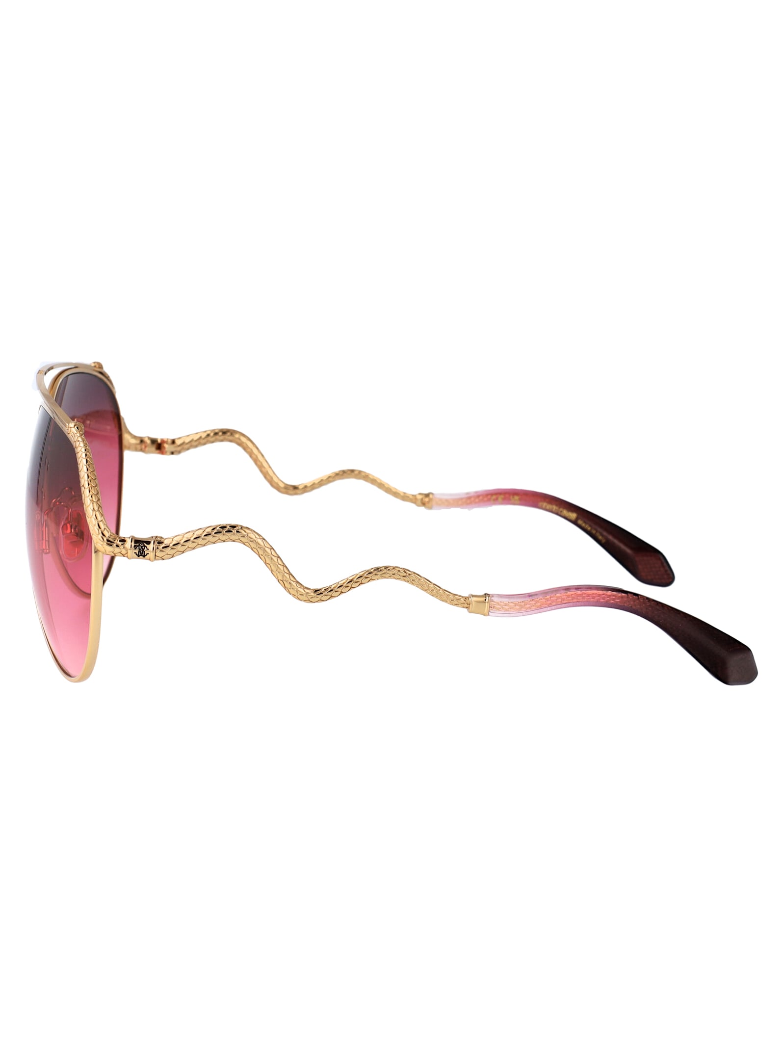 Shop Roberto Cavalli Src090m Sunglasses In Oro Rose Lucido