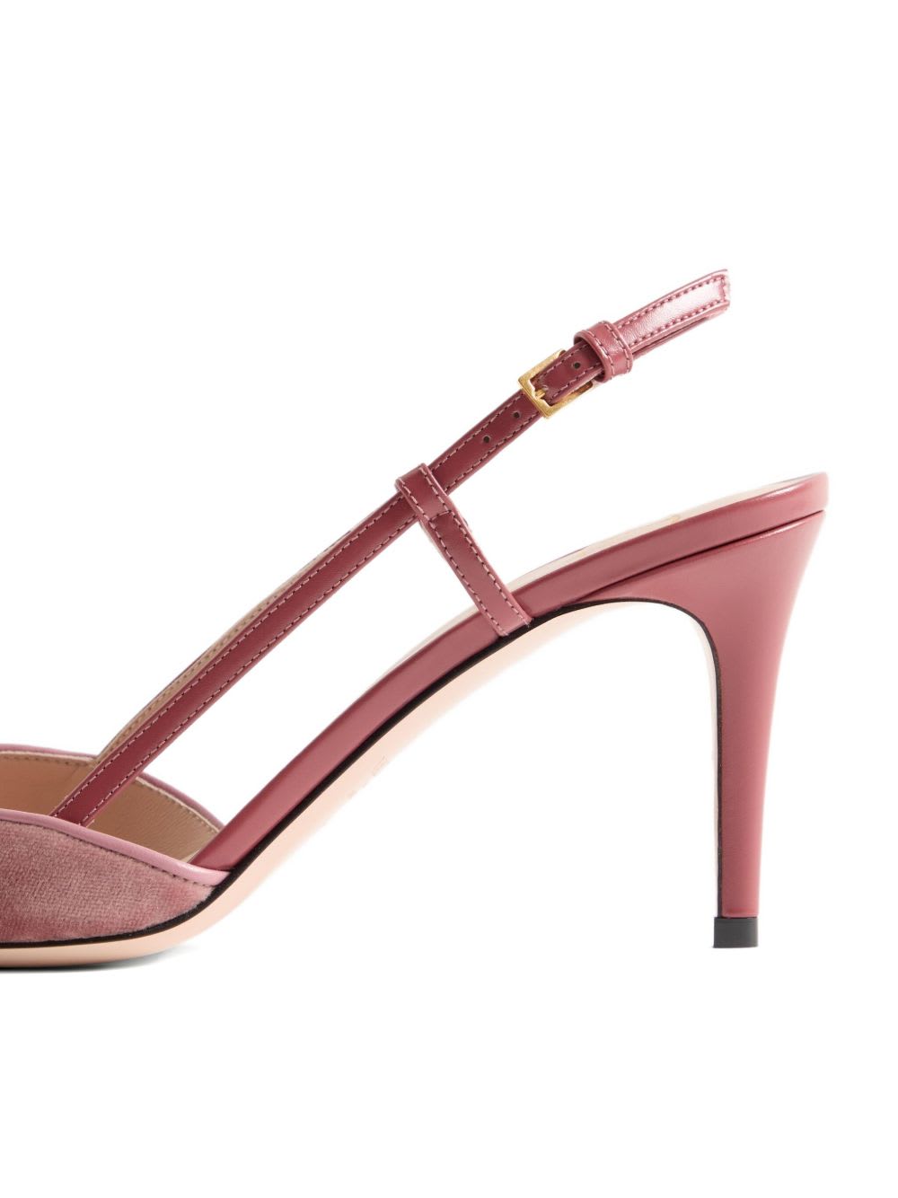 Valentino Garavani Vlogo Signature Slingback Pumps In Velvet With Jewel Logo 80mm Woman Phard 40.5 In Pink