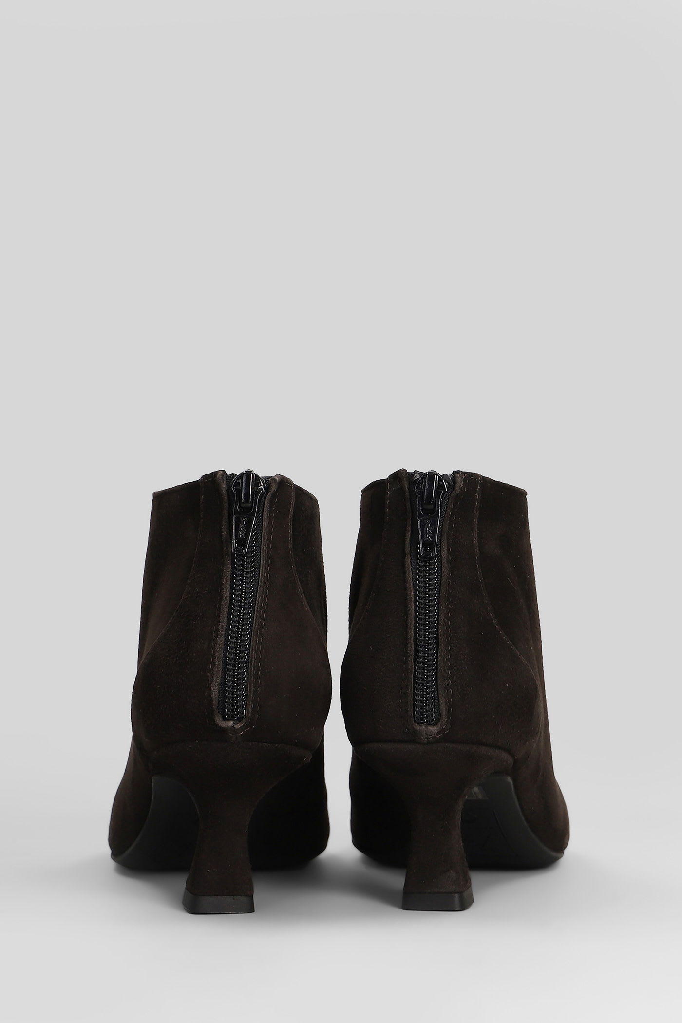 Roberto Festa Esta High Heels Ankle Boots In Dark Brown Suede In Brown