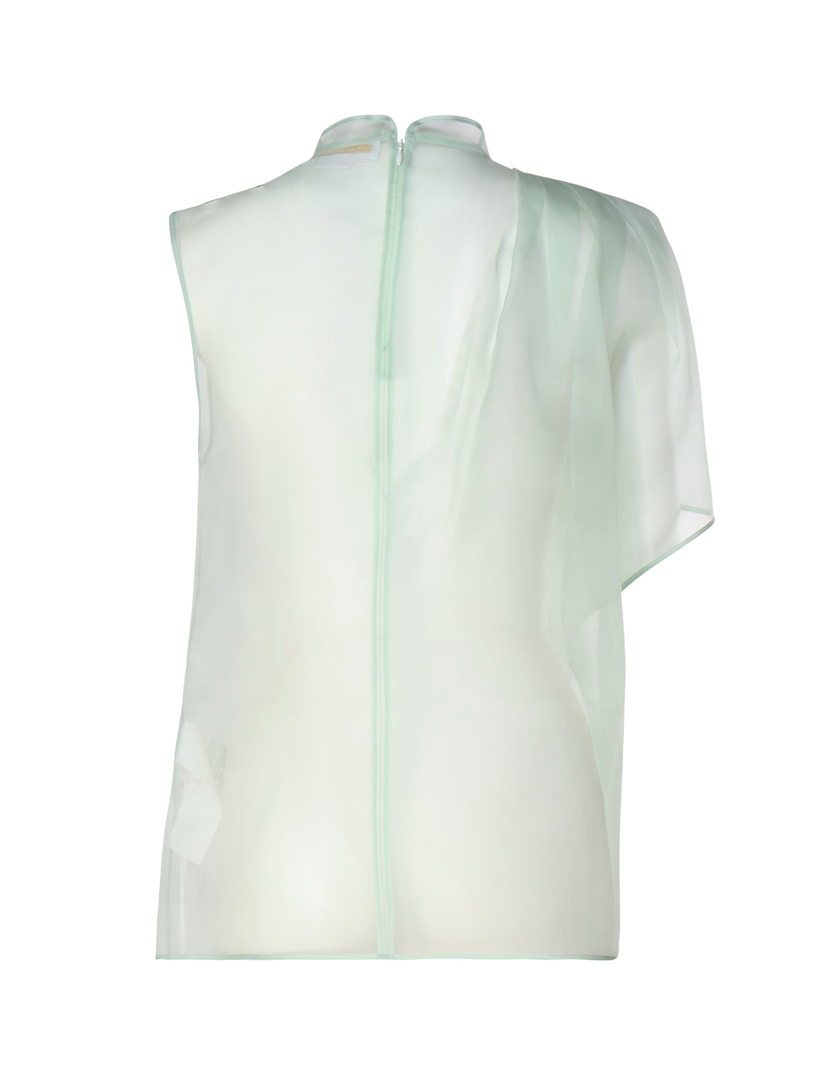 Shop Genny Asimmetrical Top In Silk In Jade