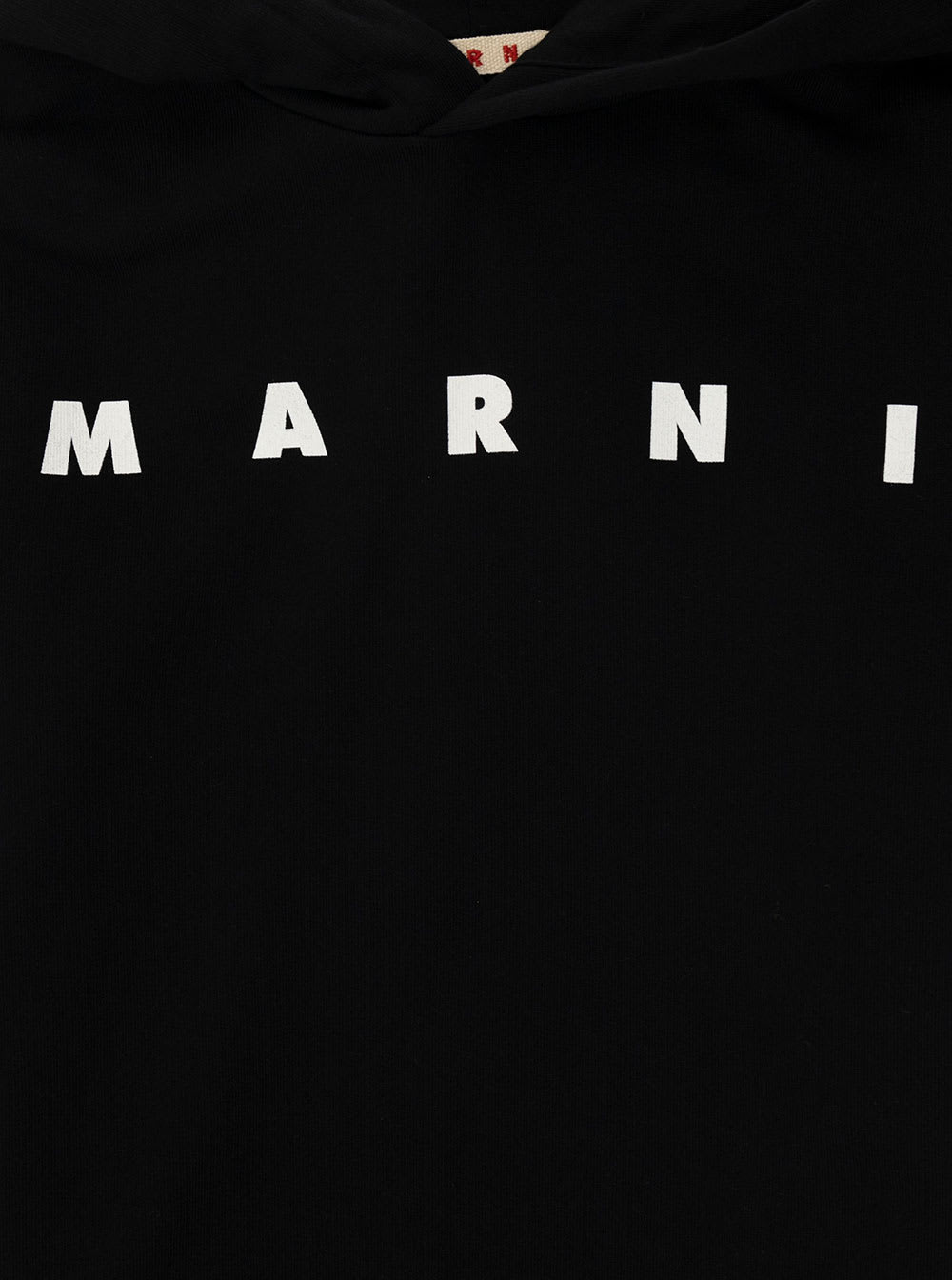 Shop Marni Black Hoodie With Logo Lettering Print In Cotton Boy