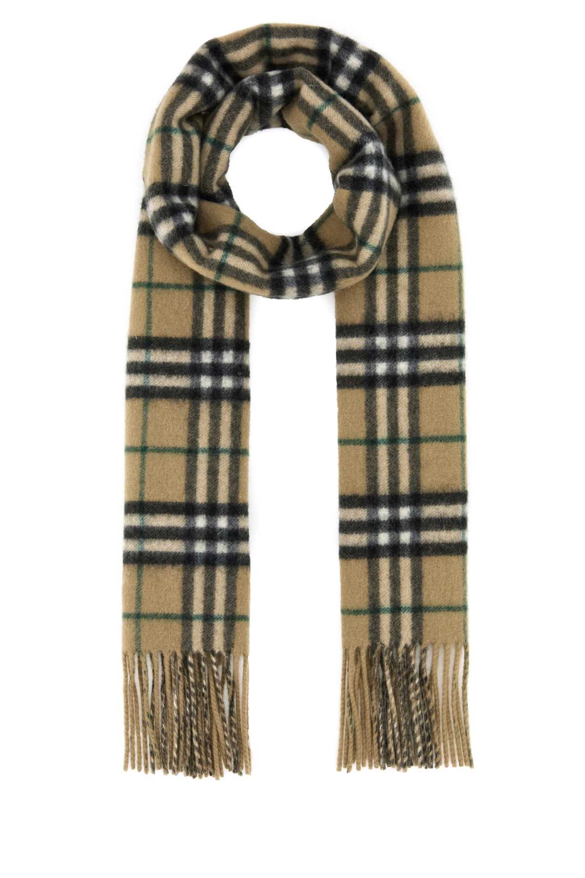 Shop Burberry Embroidered Cashmere Scarf In Linden