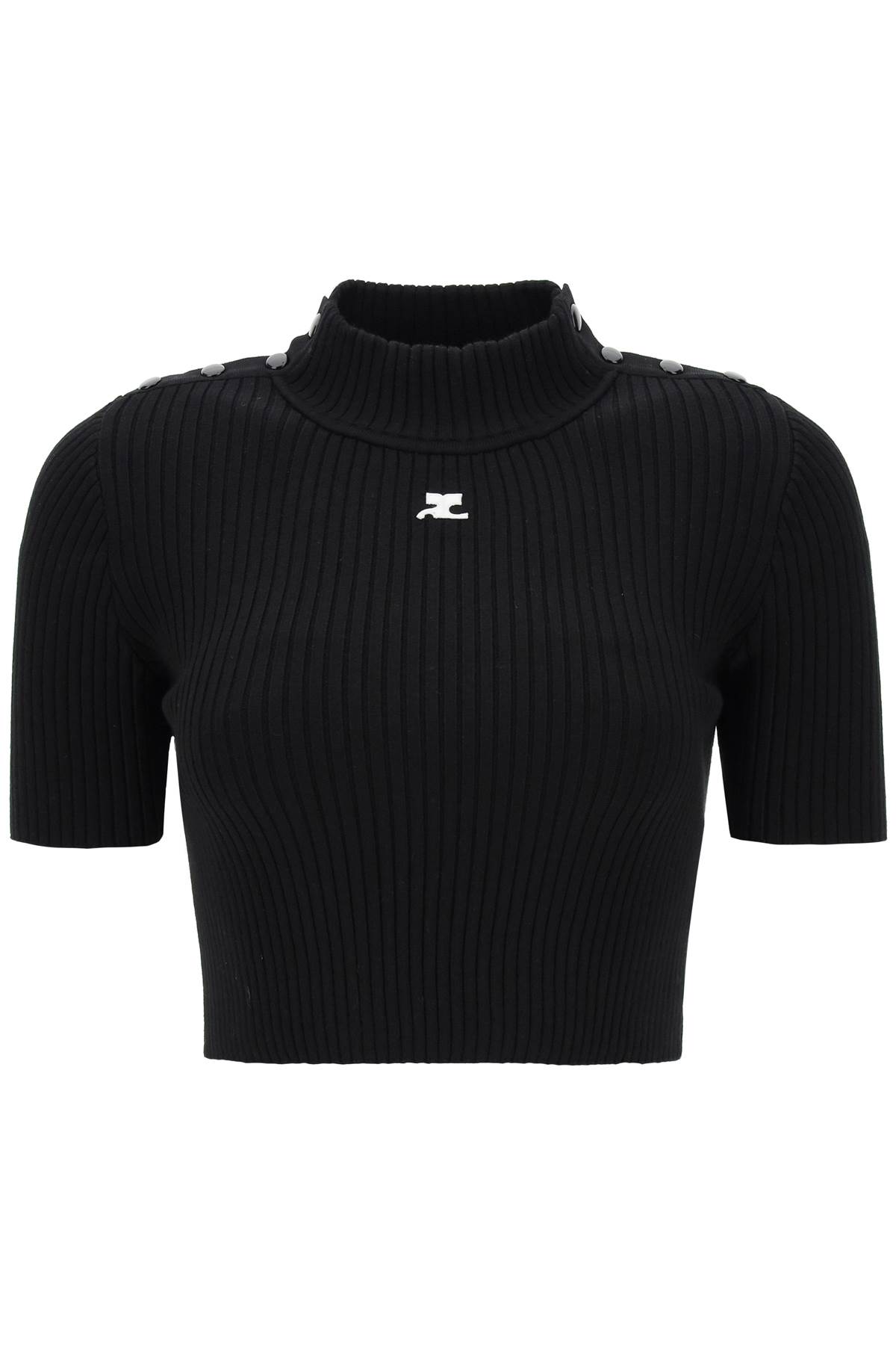 COURRÈGES CROPPED TOP IN RIBBED KNIT