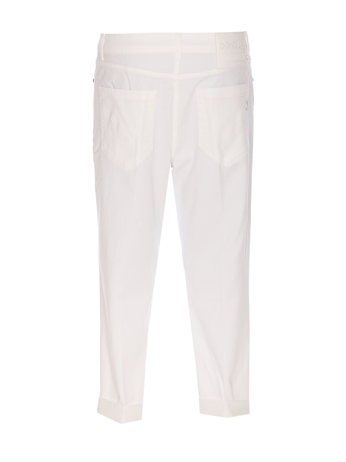 Dondup Cropped Cotton-blend Denim Jeans With Button Detailing In Non Definito