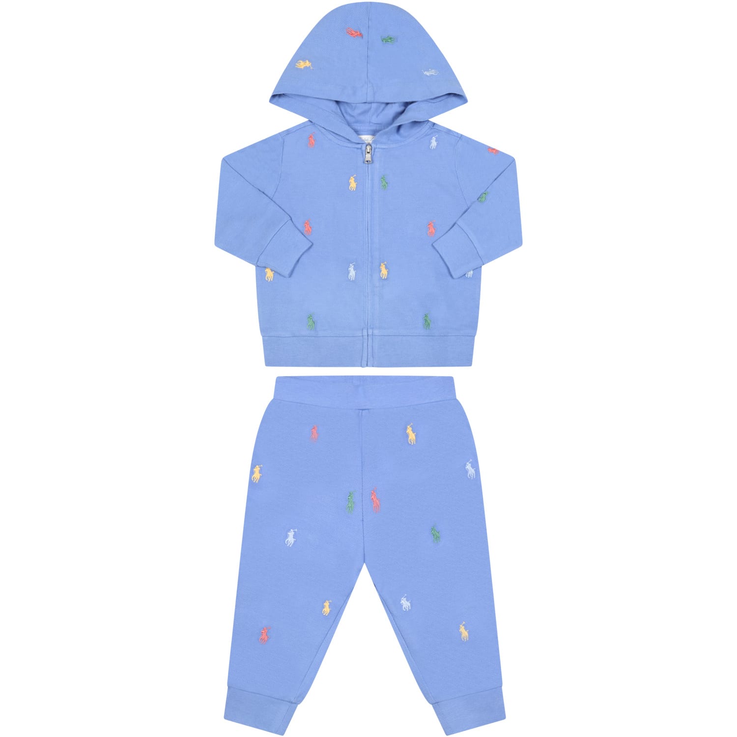Ralph Lauren Light Blue Tracksuit For Baby Kids With Pony Logo