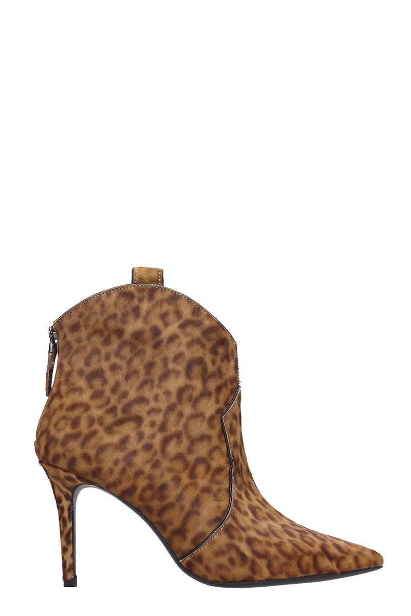 Lola Cruz Lola Cruz High Heels Ankle Boots In Animalier Pony Lola Cruz Lola Cruz High Heels Ankle Boots In Animalier Pony