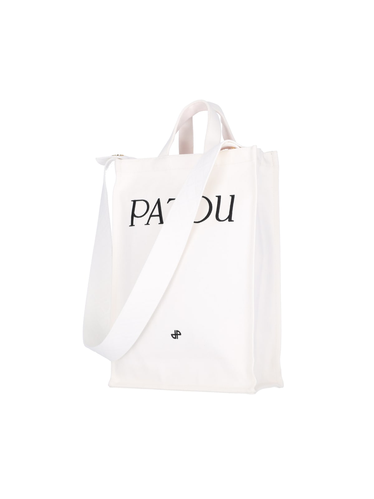 Shop Patou Vertical Logo Tote Bag In White