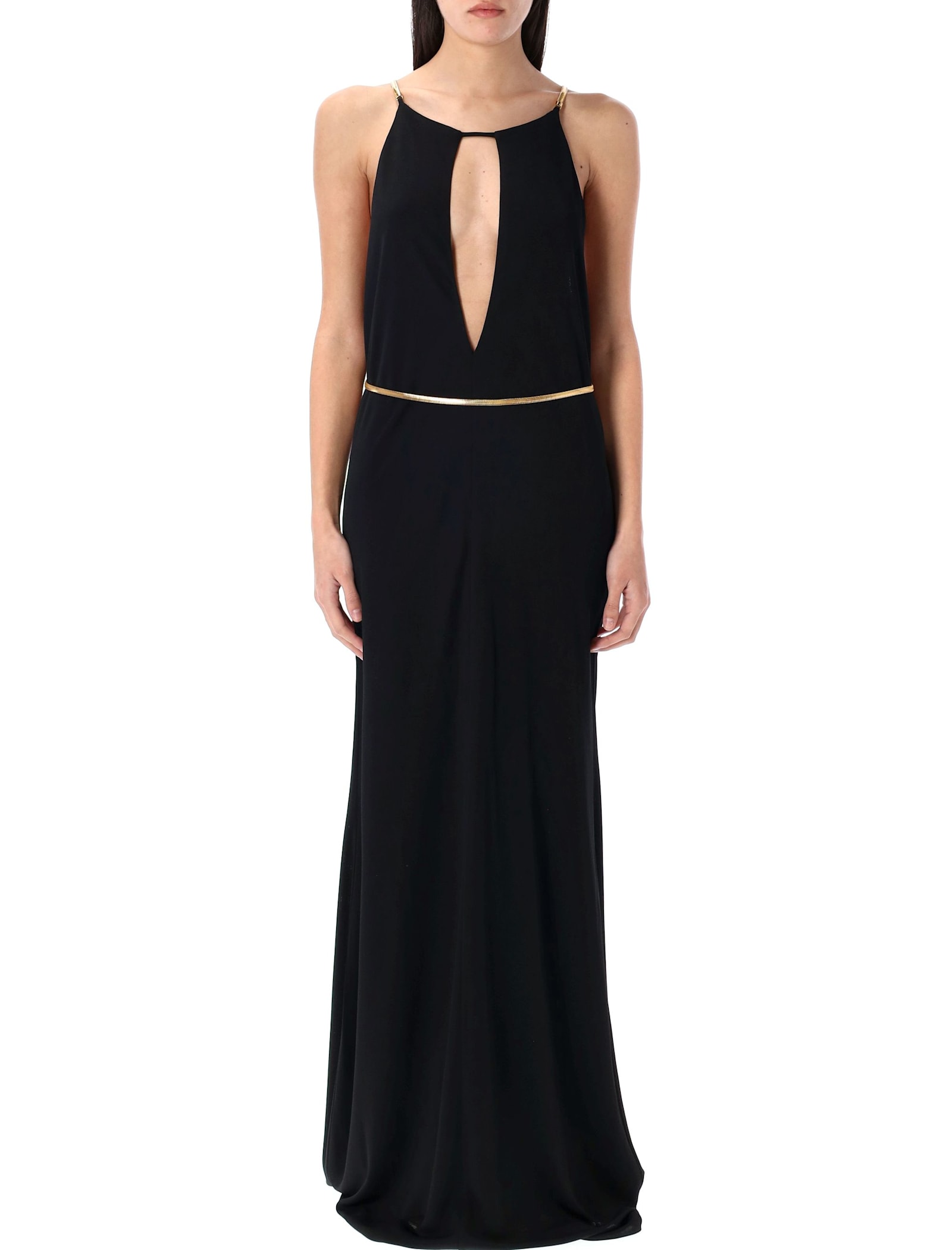 Evening Dress With Gold Chain