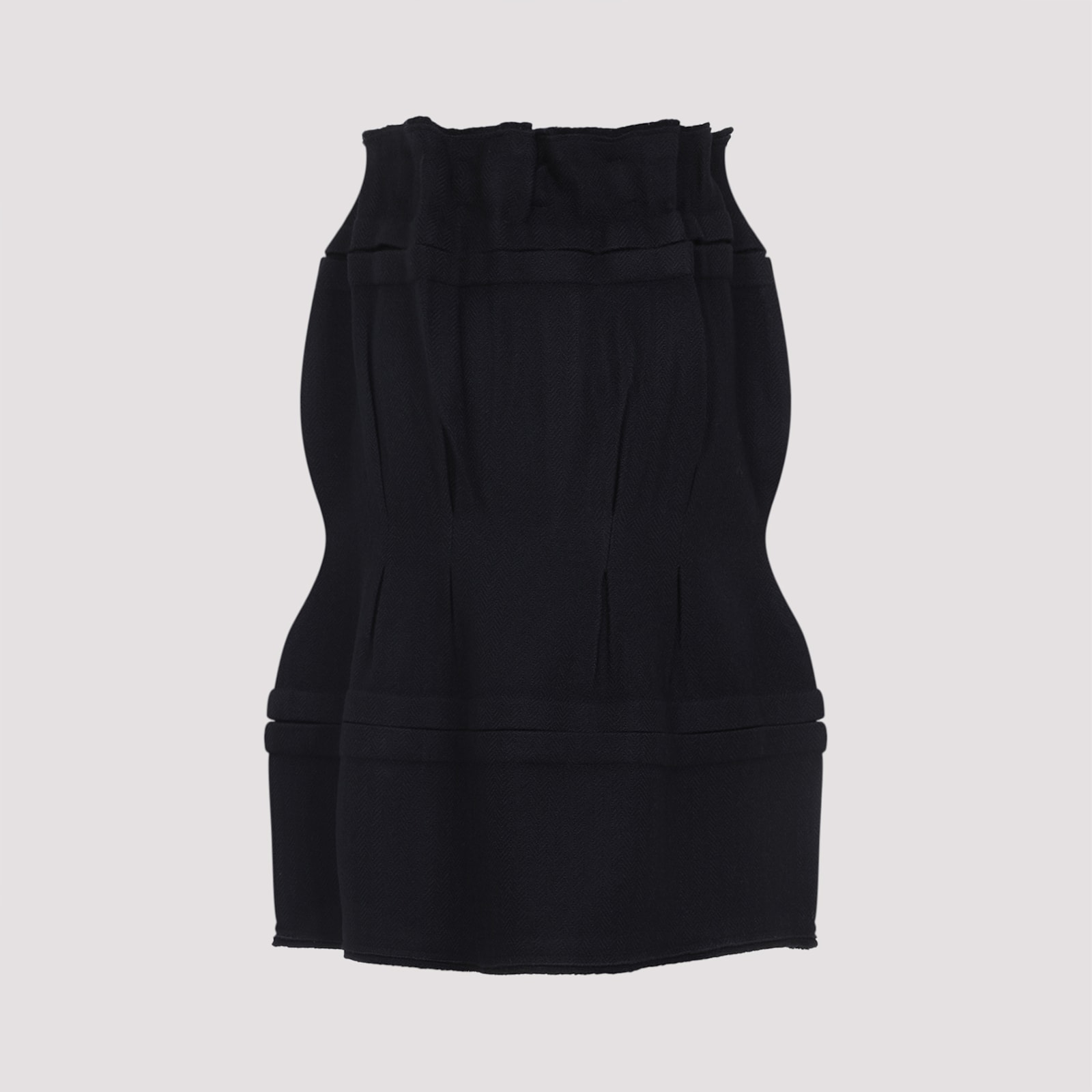 Prada High-waisted Fitted Skirt With Flared Silhouette In Black