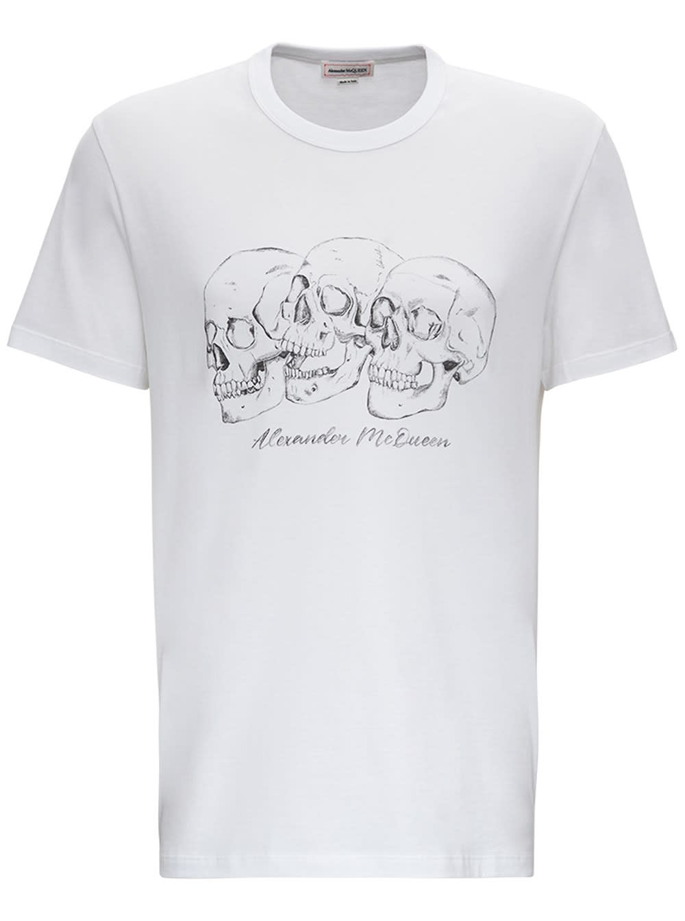 Alexander McQueen White Cotton Skulls T-shirt