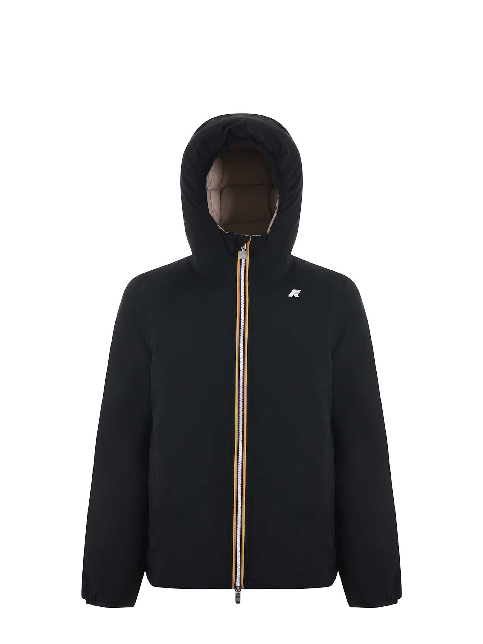 Shop K-way Reversible Nylon Down Jacket In Black