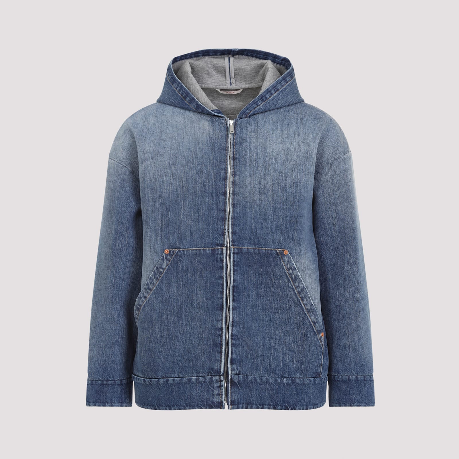 Shop Valentino Denim Shirt In Medium Blue Denim