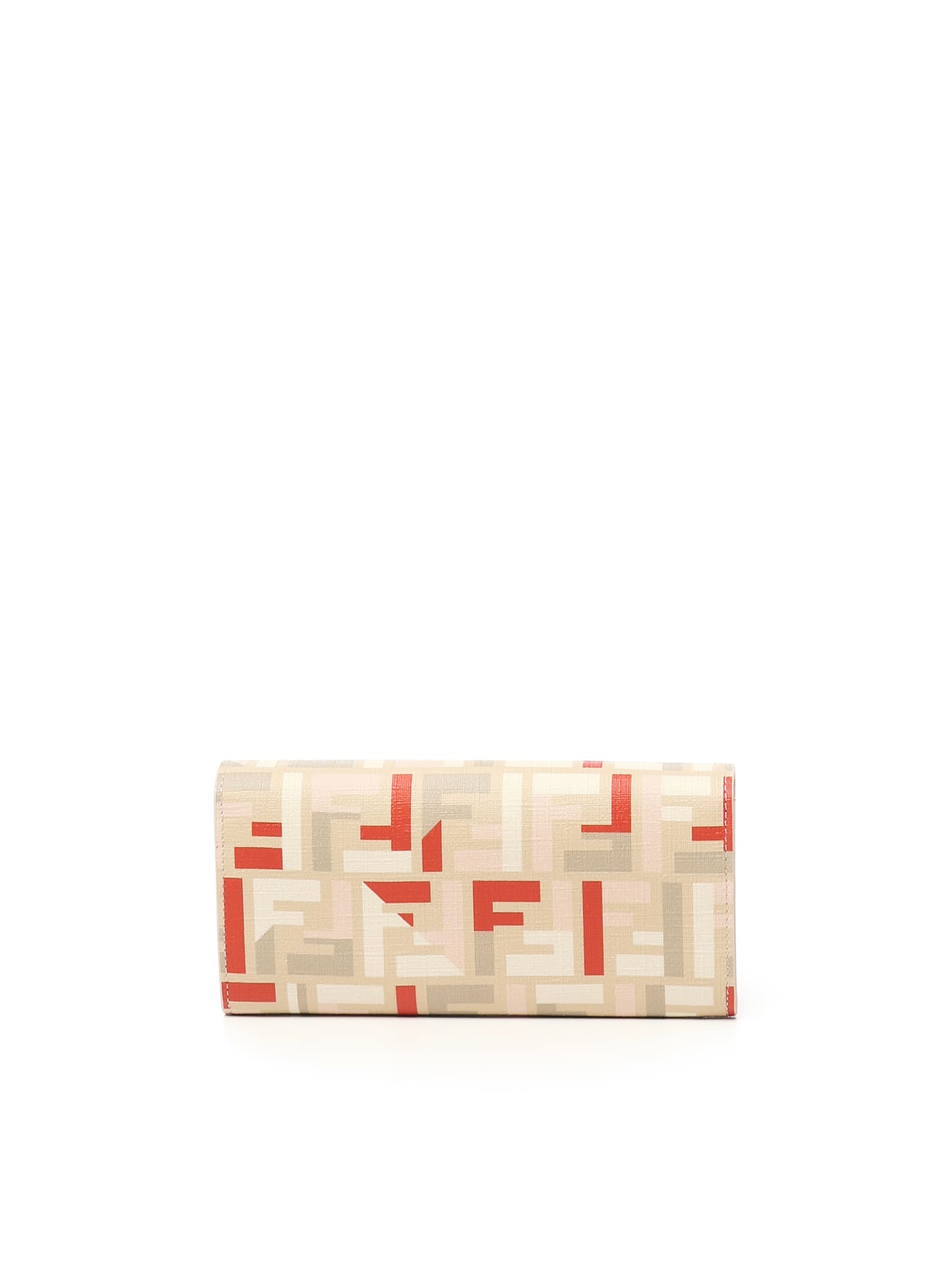 Fendi Ff Chain Continental Wallet In Sand
