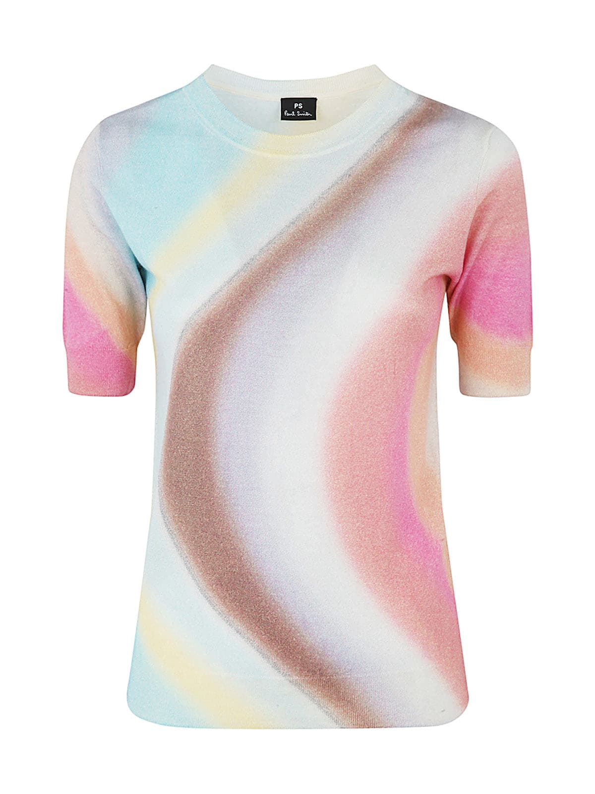 Ps By Paul Smith Crew Neck Wool Shirt In Pink / Multicolor