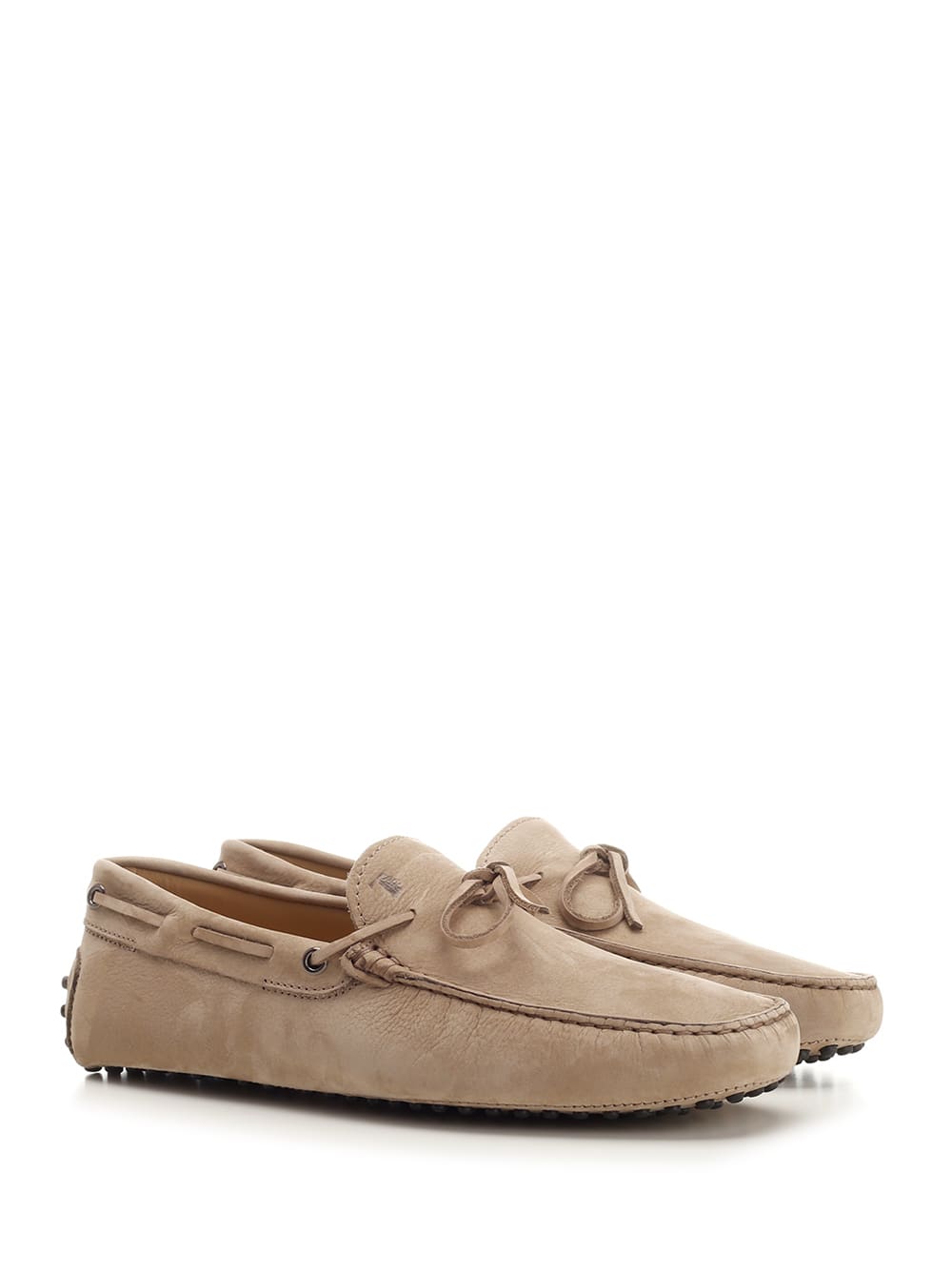 Shop Tod's Suede Loafers In Beige