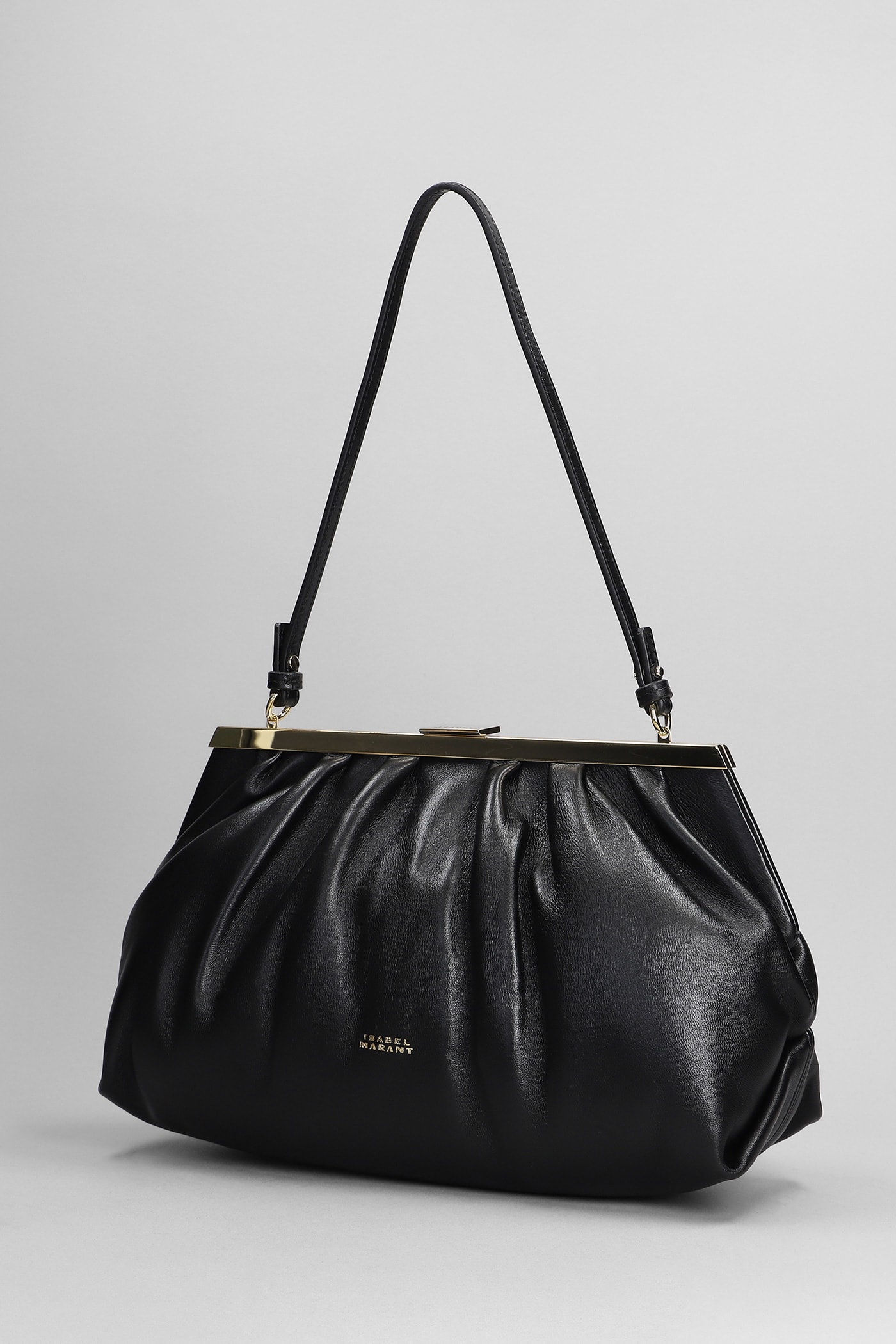 Shop Isabel Marant Leyden Shoulder Bag In Black Raffia