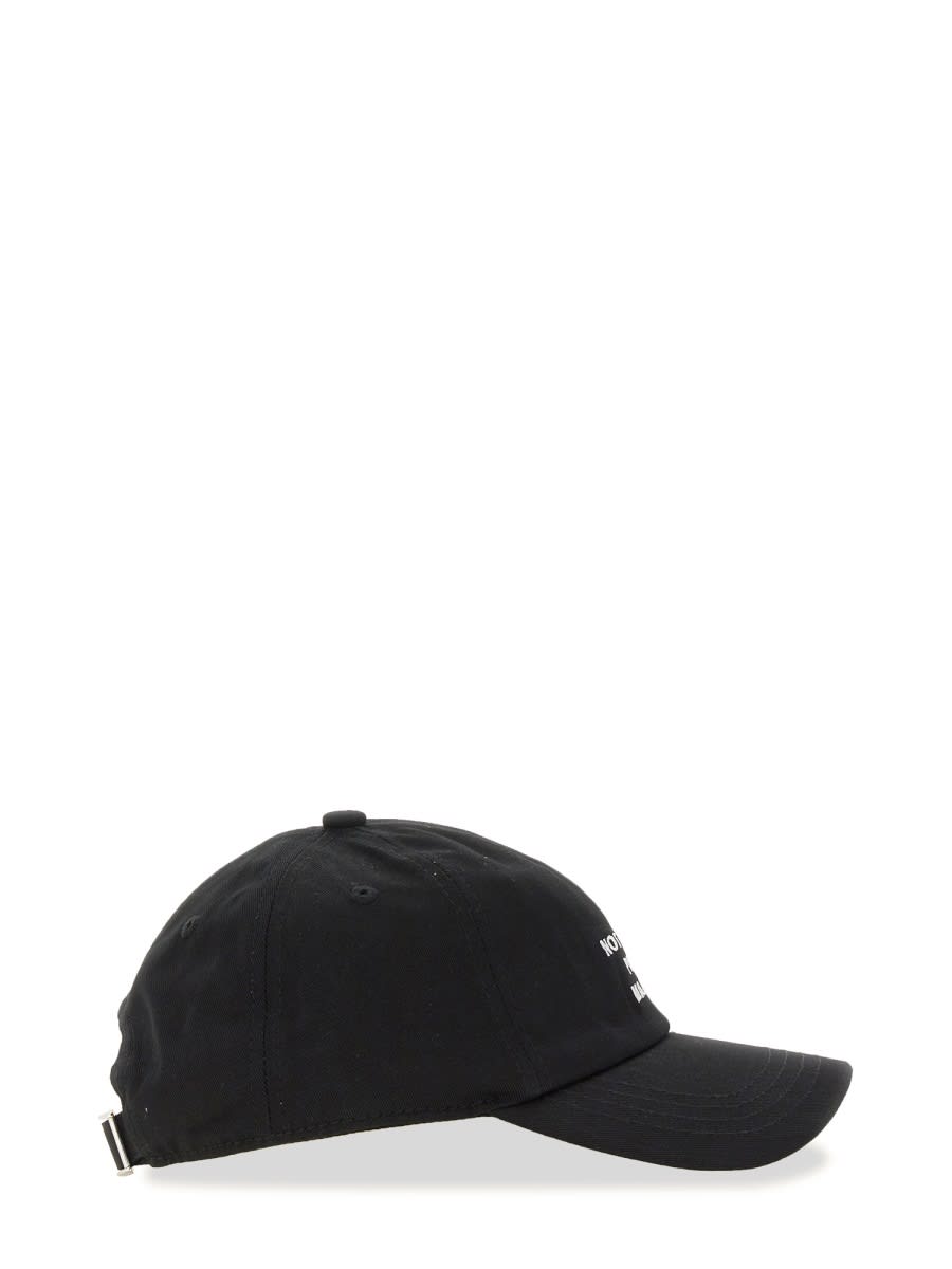 Drôle De Monsieur La Casquette Slogan Black Baseball Cap With Embroidery In Cotton Man In Black