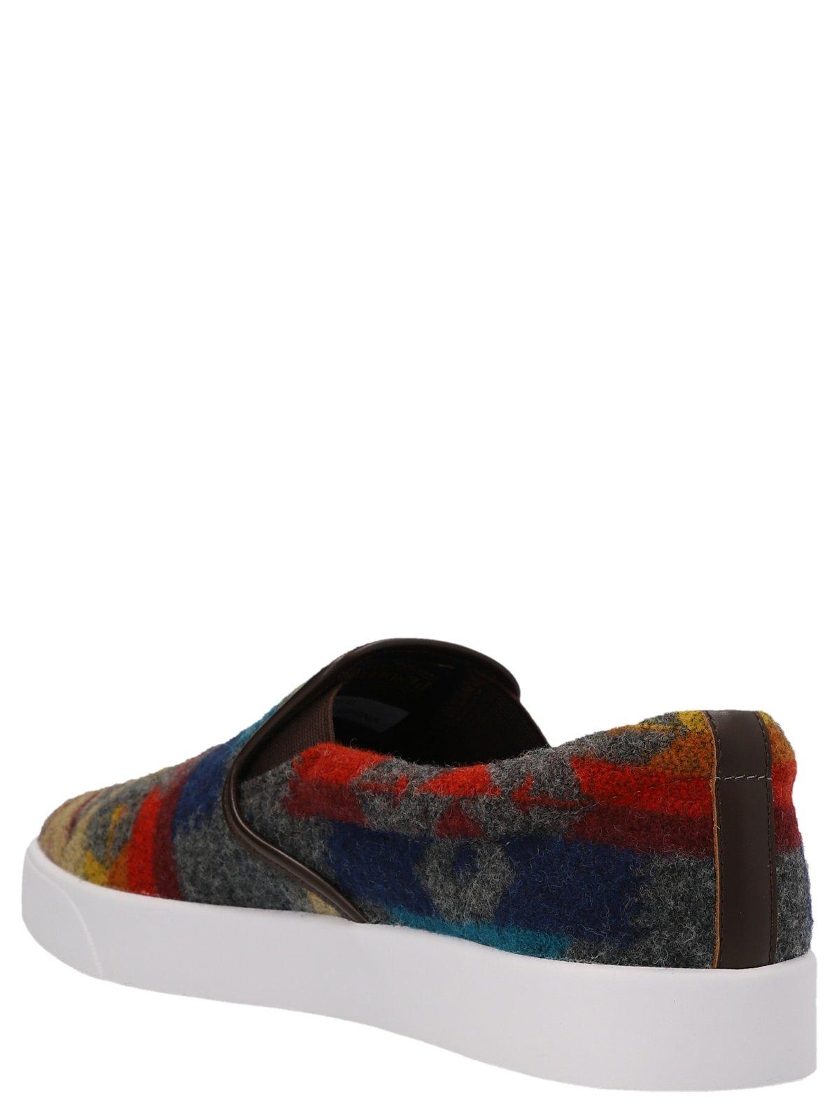 Junya Watanabe Jacquard Slip-on Sneakers In Grey