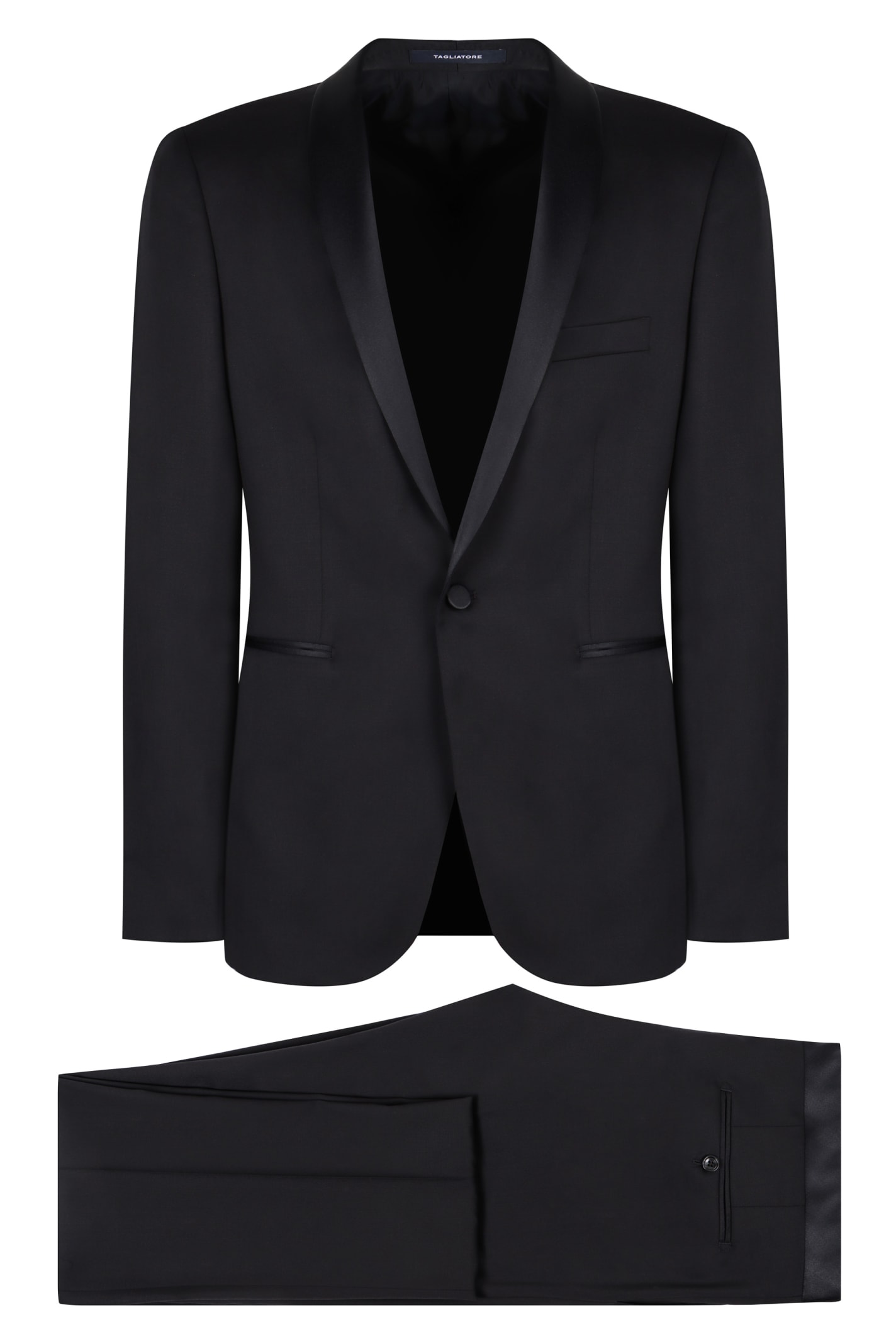 Shop Tagliatore Virgin Wool Two-piece Suit In Blue