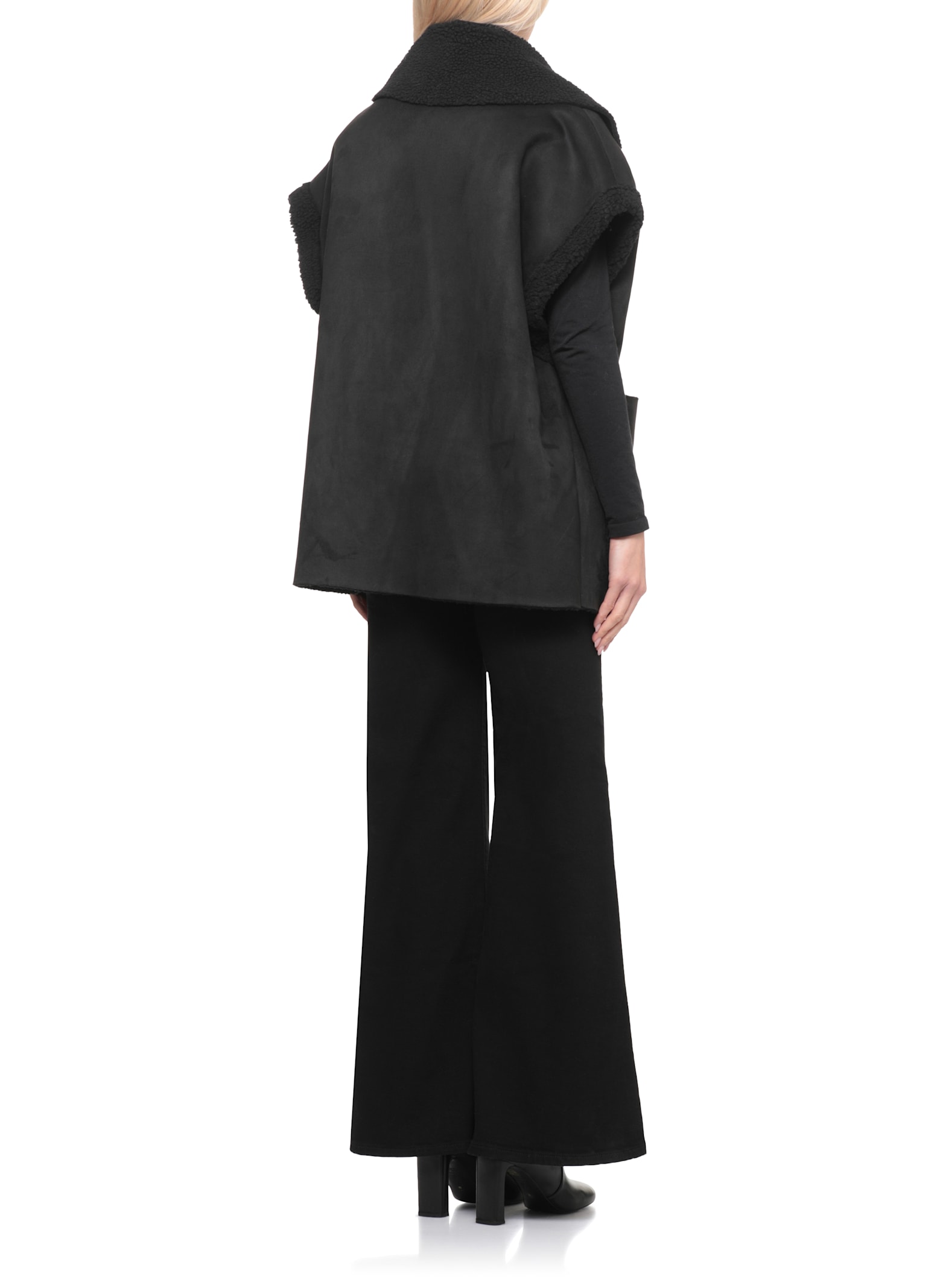 Betta Corradi Synthetic Suede Leather Vest In Black