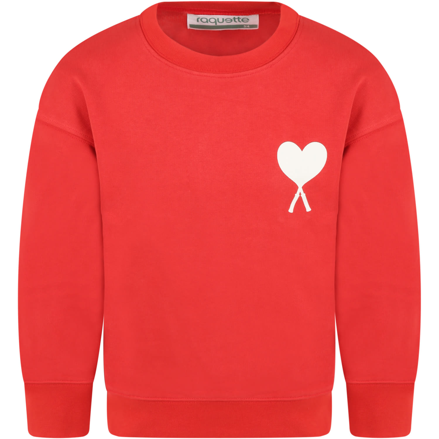 Raquette Red Sweatshirt For Kids With Rackets