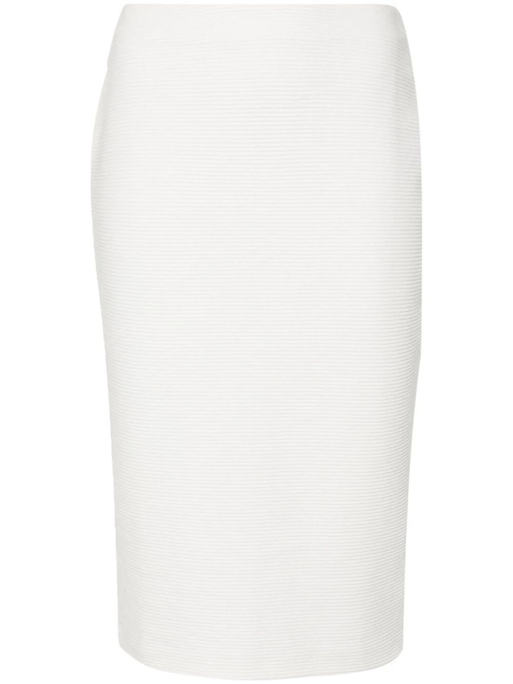 Shop Emporio Armani Longuette Skirt In Warm White