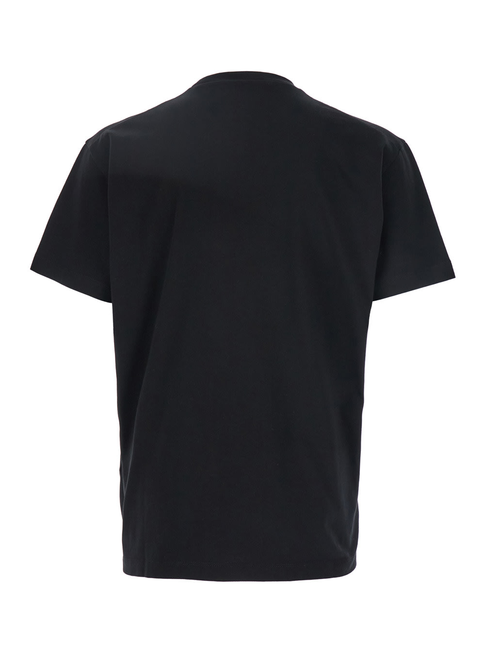 Dsquared2 Men Black T-shirt With Chest Logo Application In Cotton Man In Black