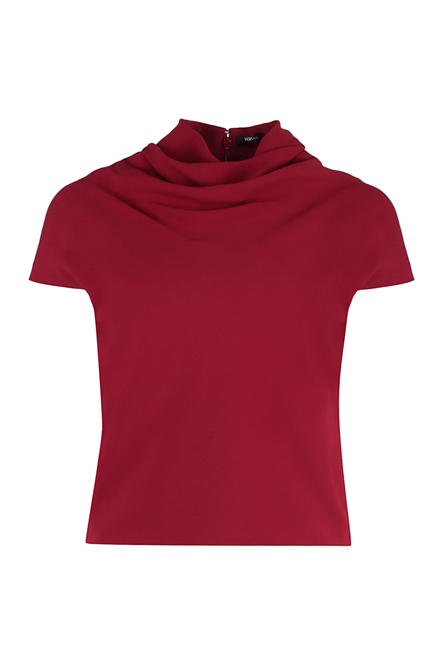 Shop Versace Crêpe Blouse In Red