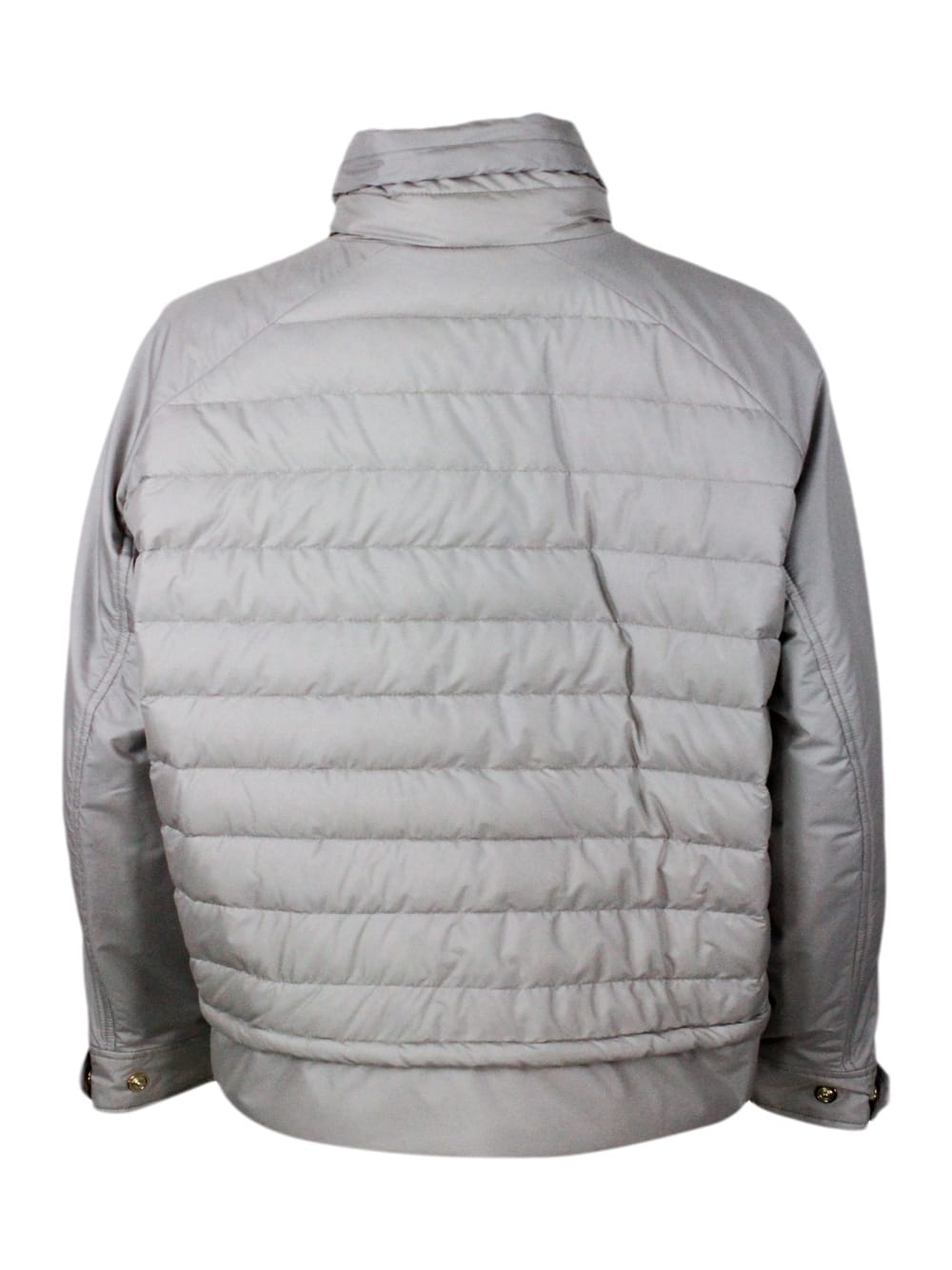 Shop Moorer Lightweight 100 Gram Fine Down Jacket With An A-line Shape And Adjustable Drawstring At The Hem And  In Ice