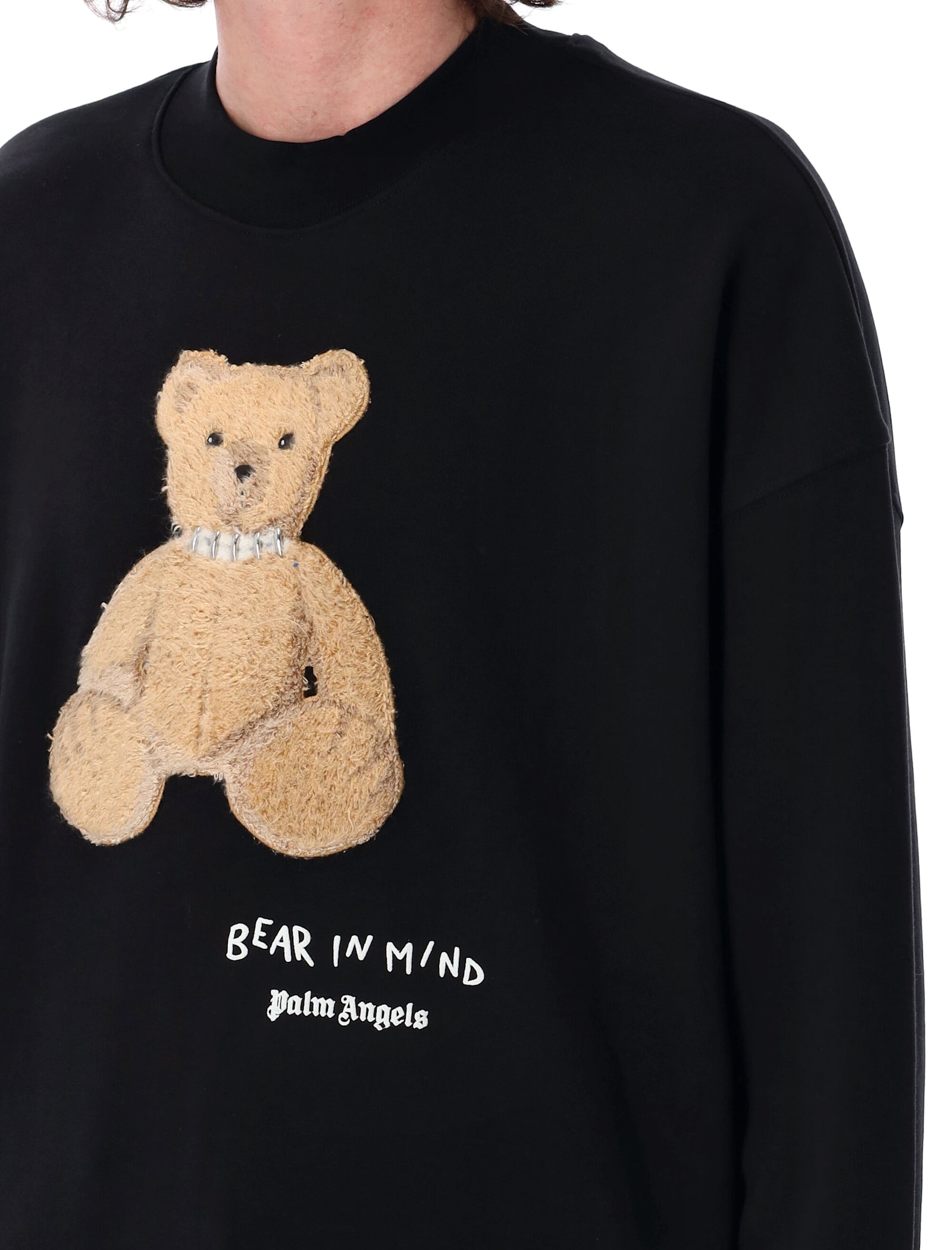 Shop Palm Angels Bear In Mind Crew In Black Brown