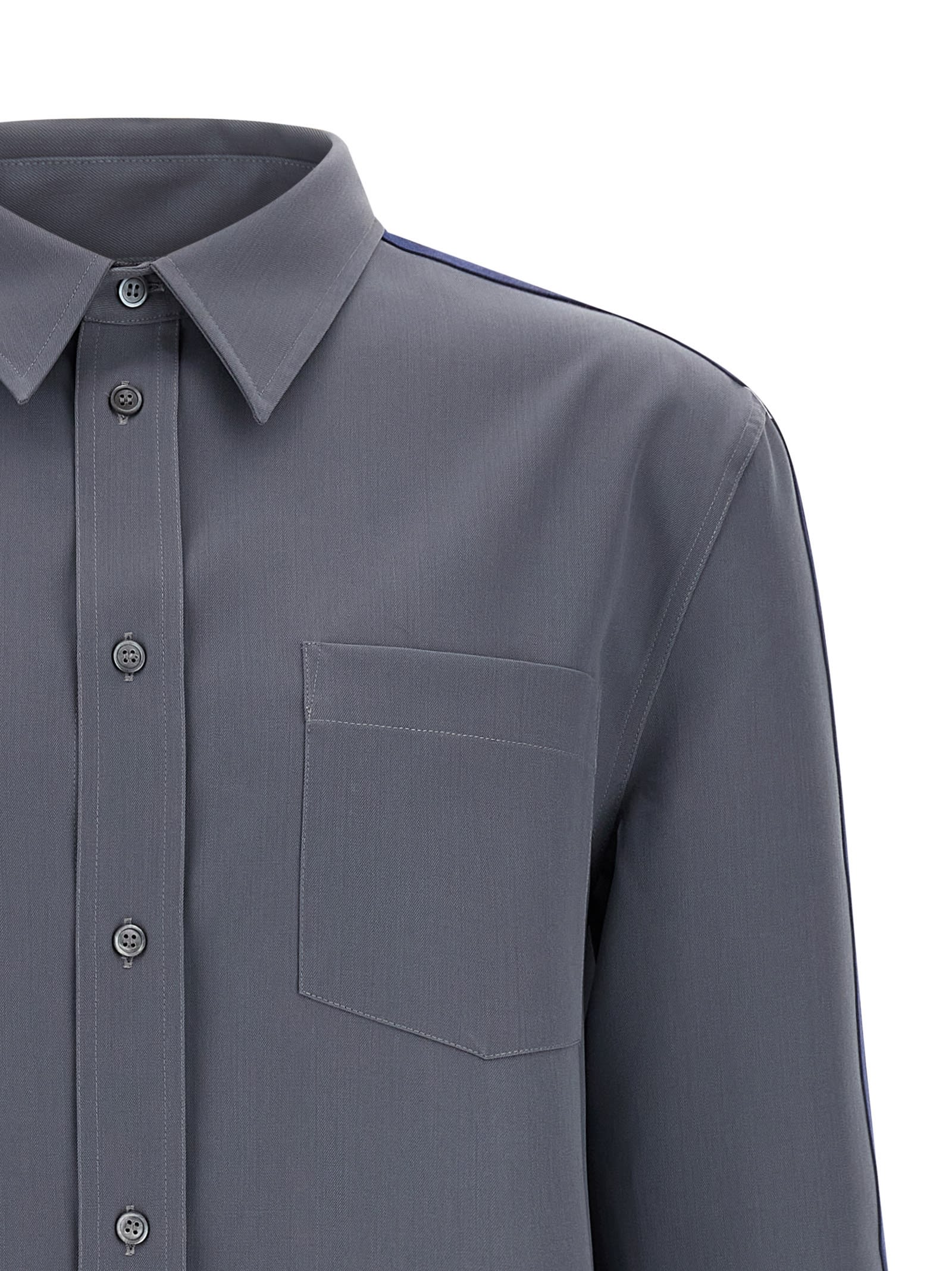 Marni Gray Wool Long Sleeve Shirt In Gray