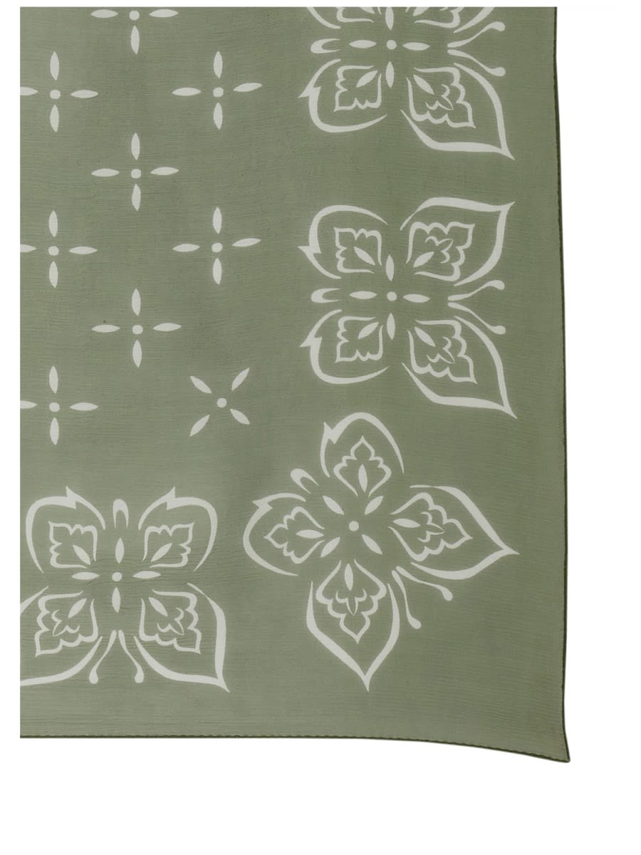 Shop Needles Silk Crepe Scarf In Green