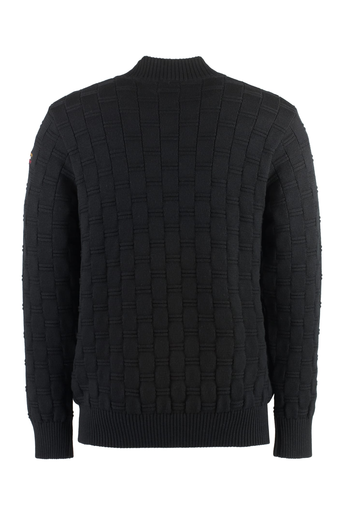 Shop Paul&amp;shark Virgin Wool Crew-neck Sweater In Black