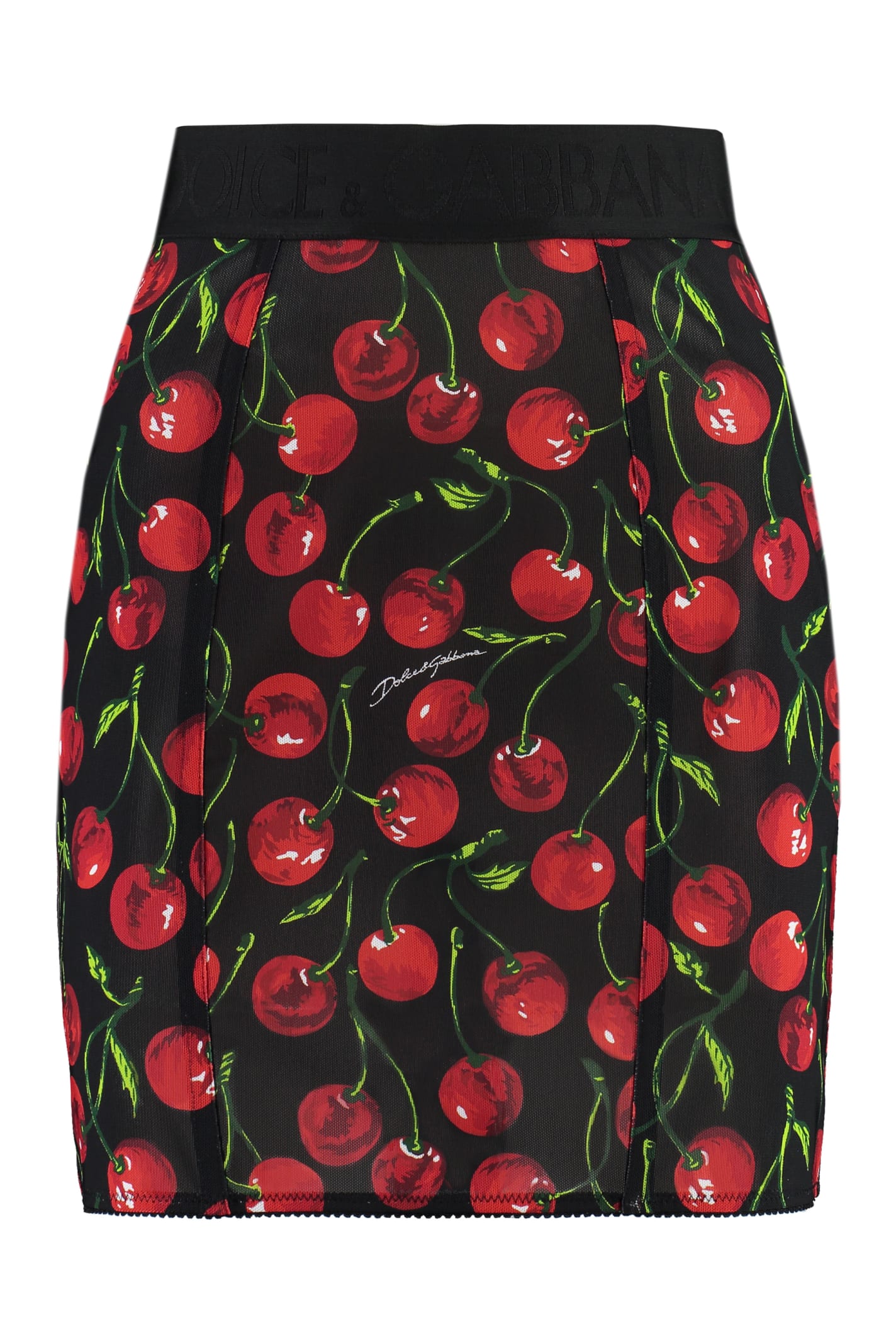 Mini-skirt With All-over Cherry Print