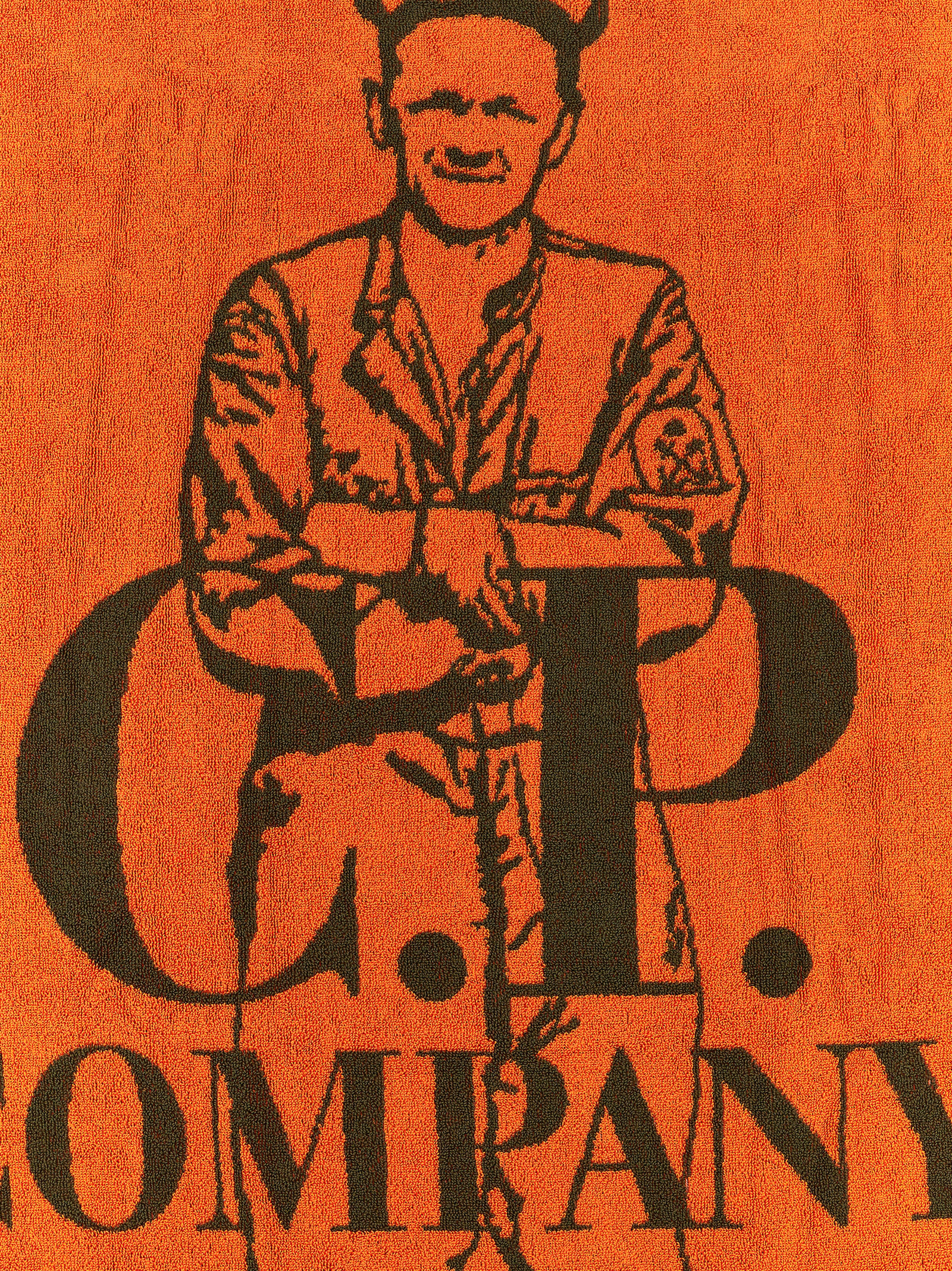 Shop C.p. Company Logo Beach Towel In Orange