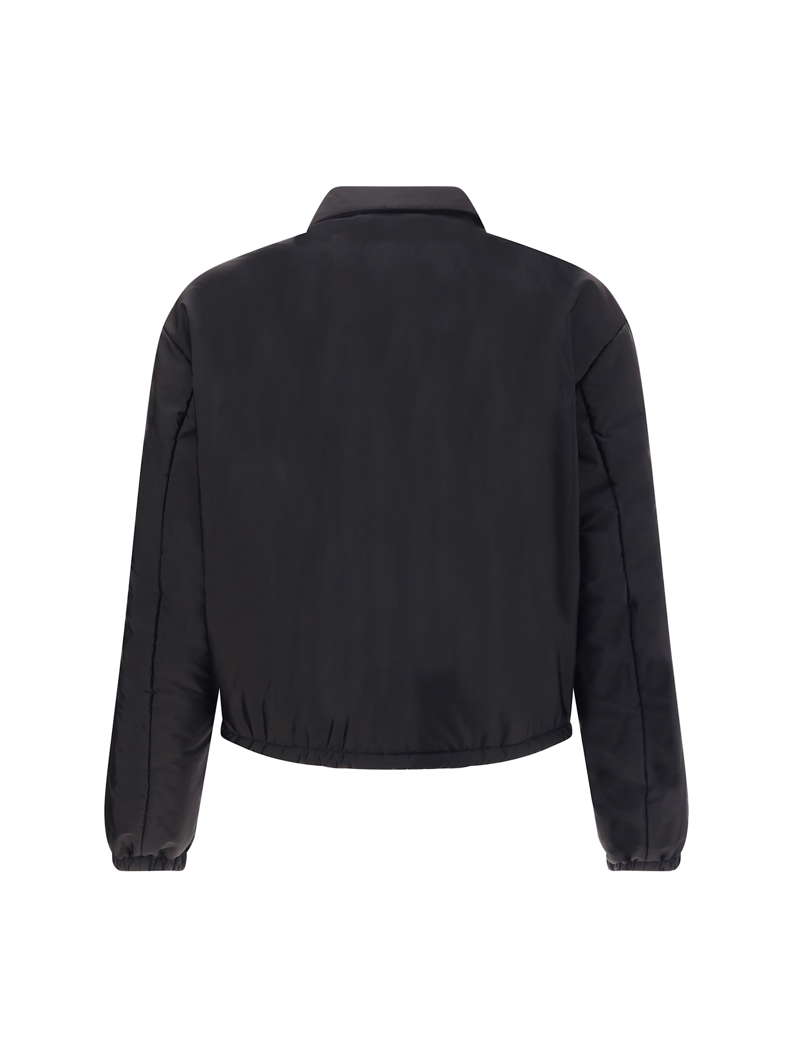 Prada Nylon Padded Jacket Elastic Cuffs In Blue