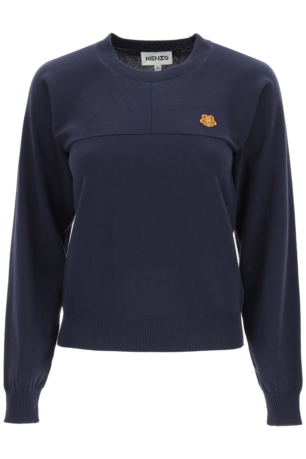 KENZO COTTON SWEATER TIGER CREST PATCH,11890594