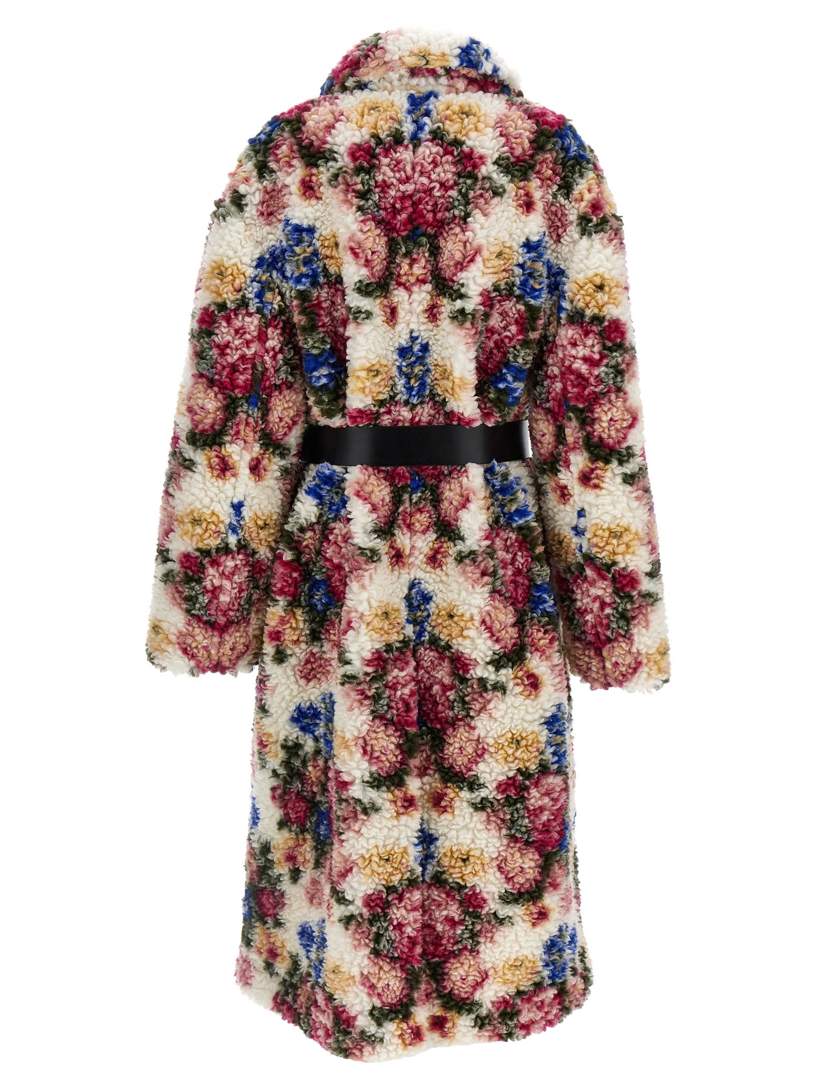 Shop Loewe Jacquard Floral Bouquet Coat In Multicolor