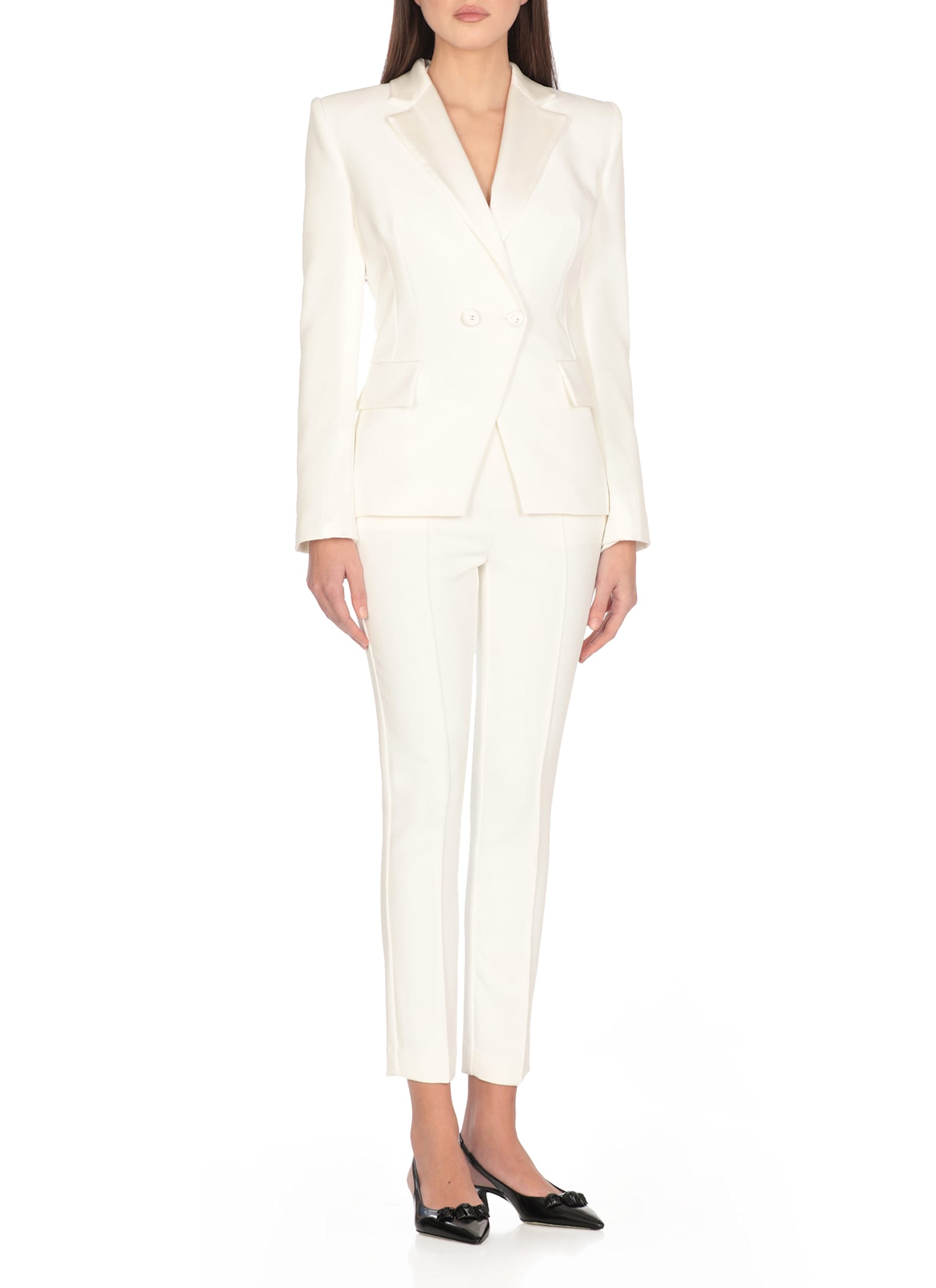 Elisabetta Franchi Blazer 1 Petto E Mezzo Blazer In Ivory