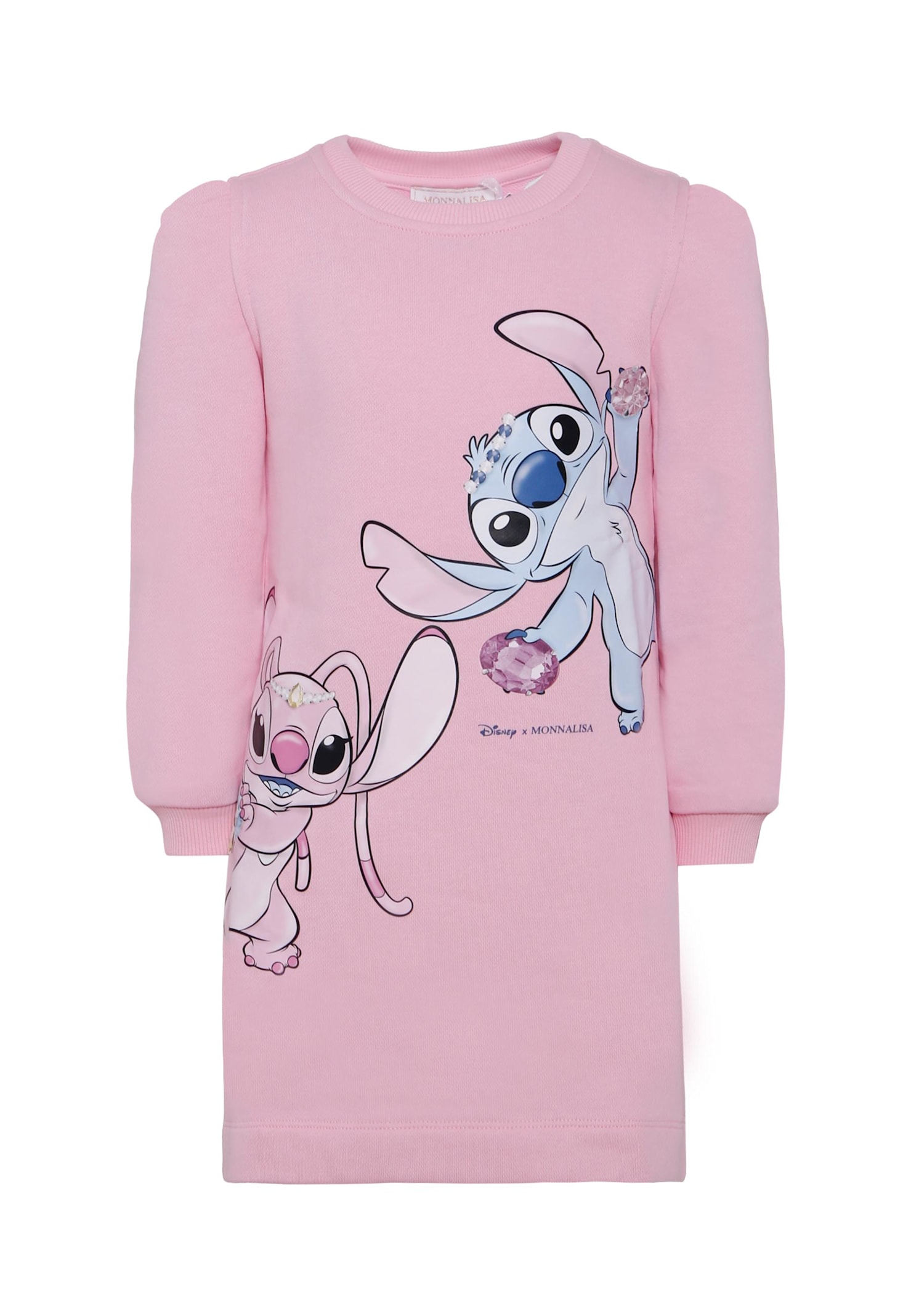 Monnalisa Graphic Print Long-sleeve Dress In Pink