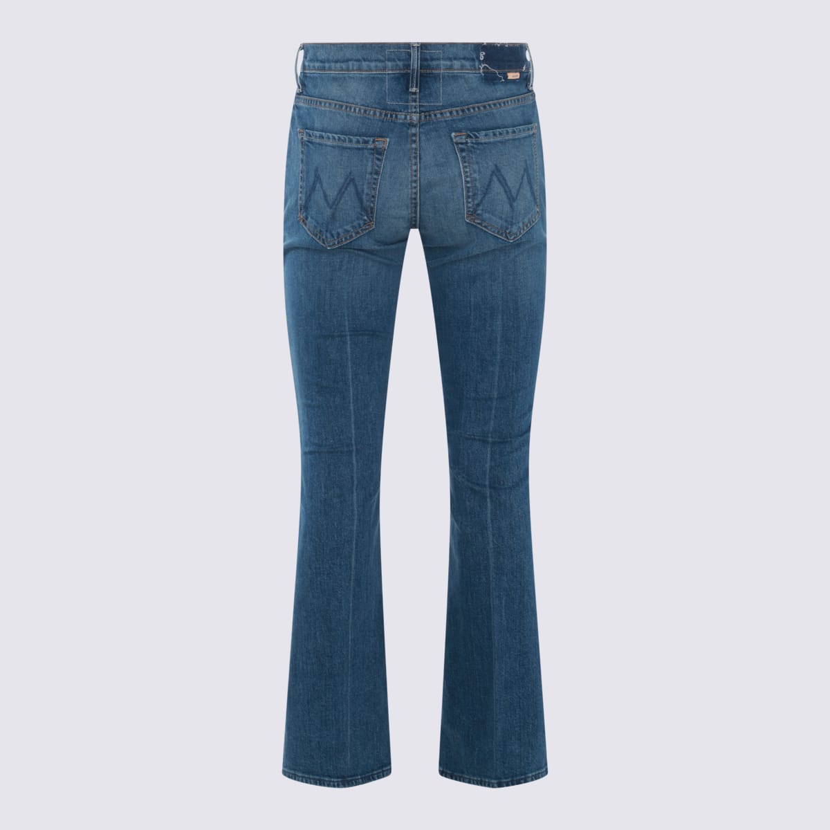 Shop Mother Navy Blue Cotton Blend Jeans In Its A Small World