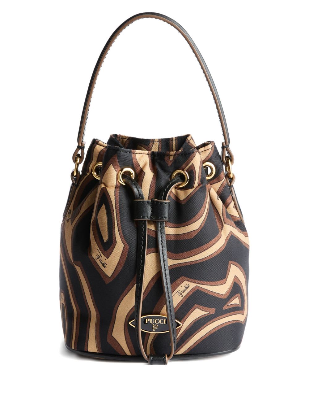 Pucci Printed Bucket Bag In Black