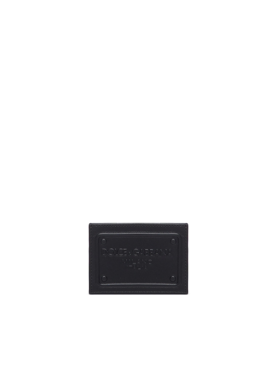 Shop Dolce & Gabbana Embossed Logo Card Holder In Black