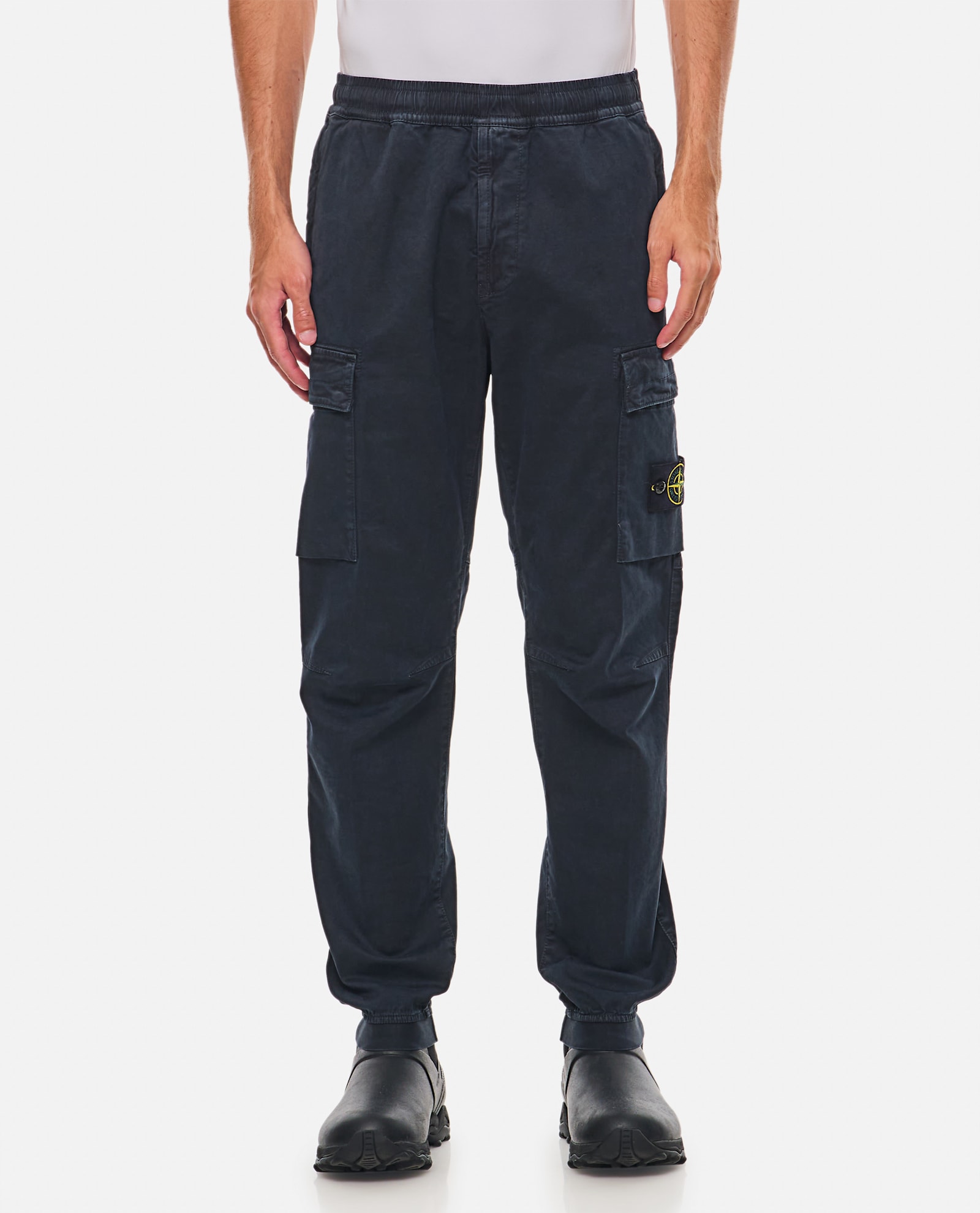 Shop Stone Island Cargo Trousers In Blue