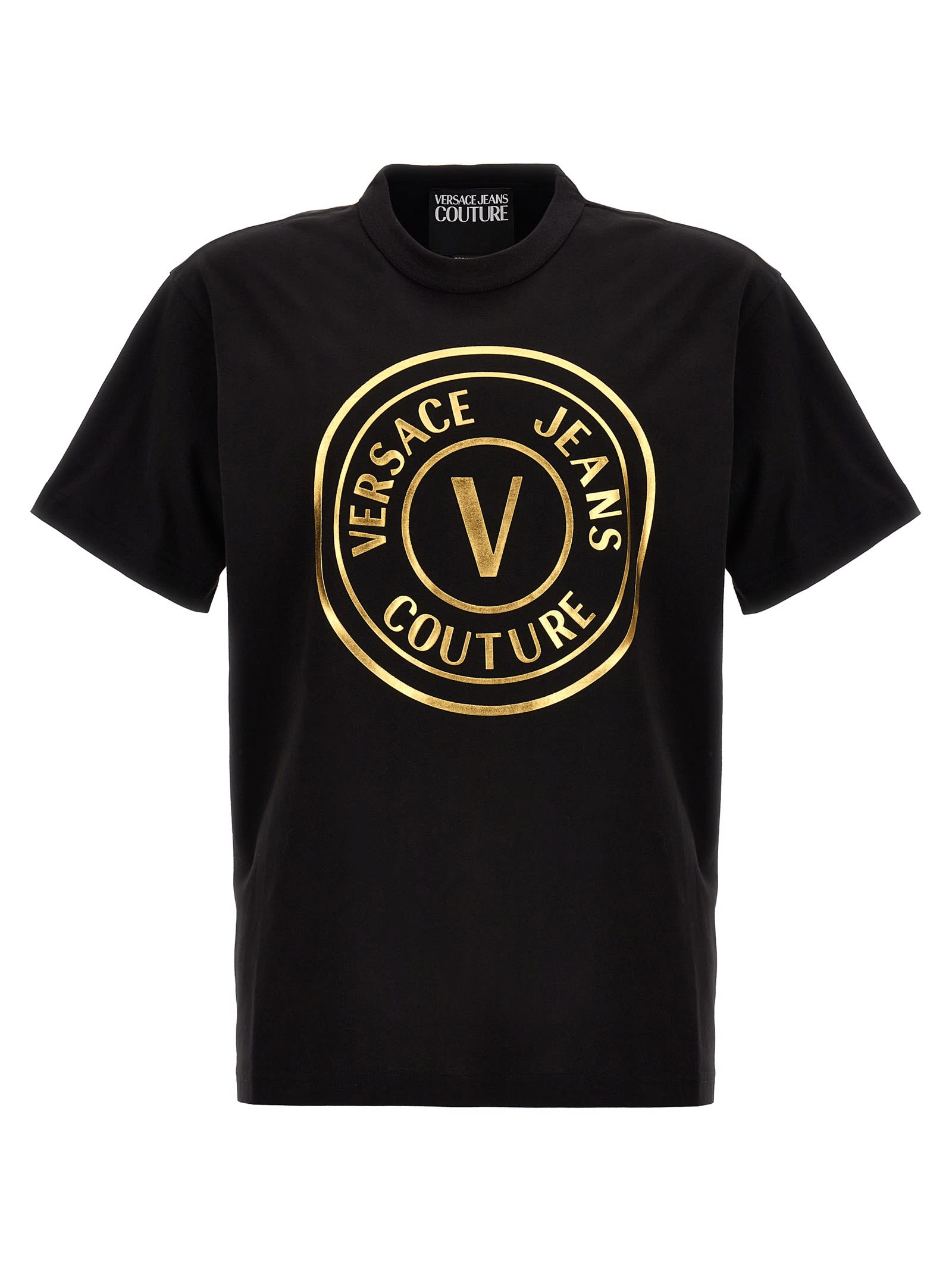 Shop Versace Jeans Couture Logo T-shirt In Black/gold