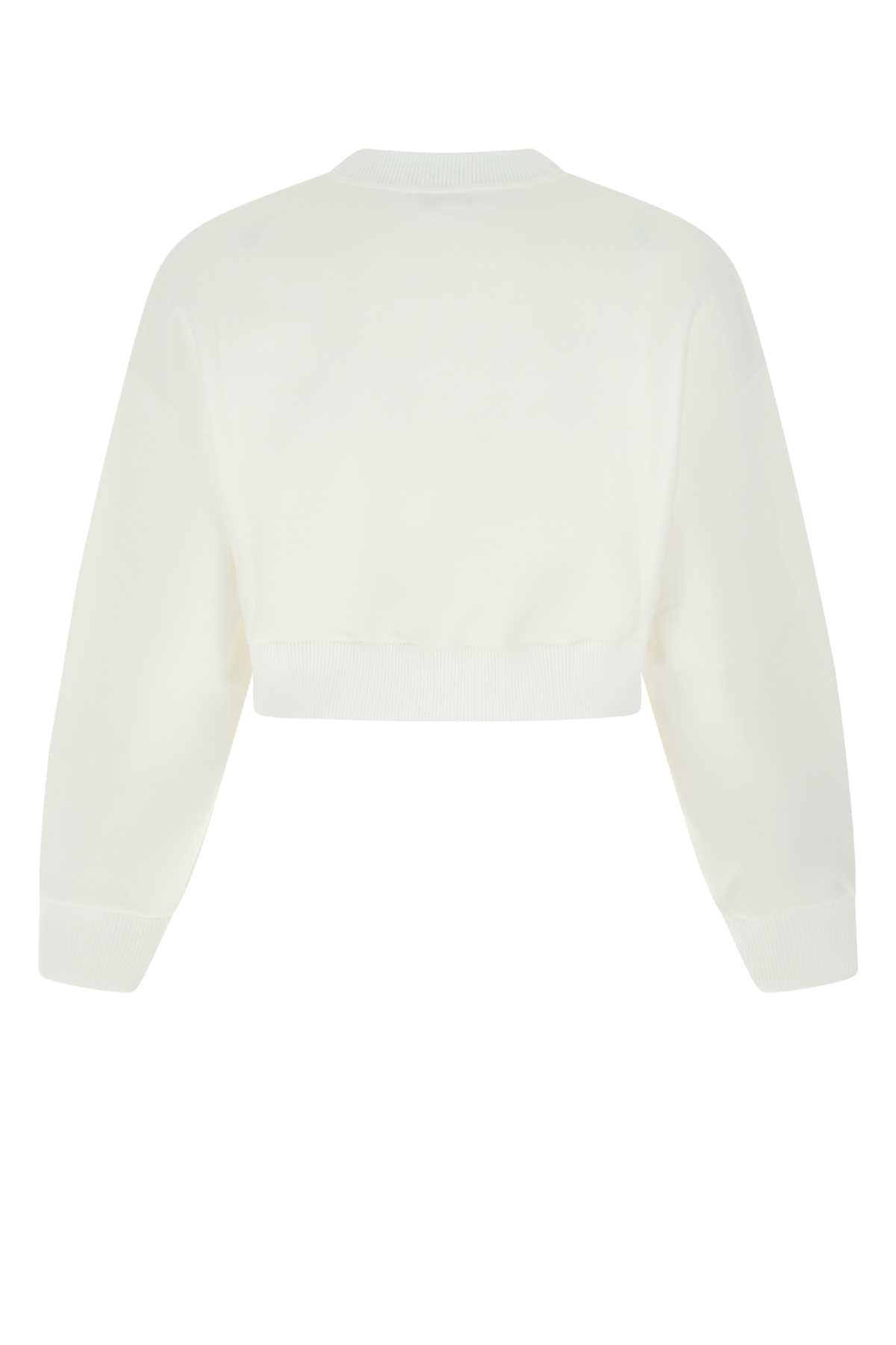 Shop Alexander Mcqueen White Cotton Blend Sweatshirt In 9000