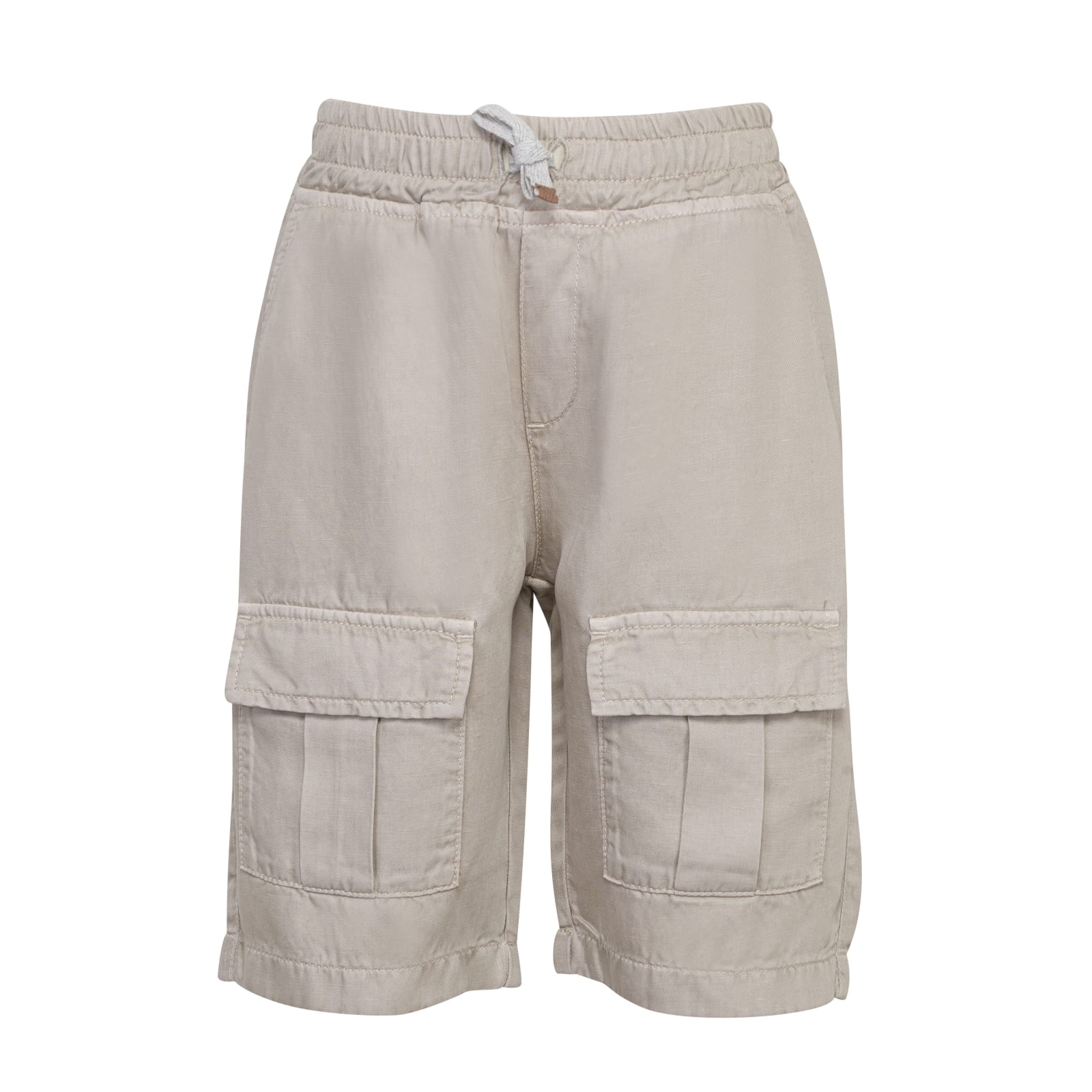 Eleventy Kids' Cargo Shorts With Application In Gray
