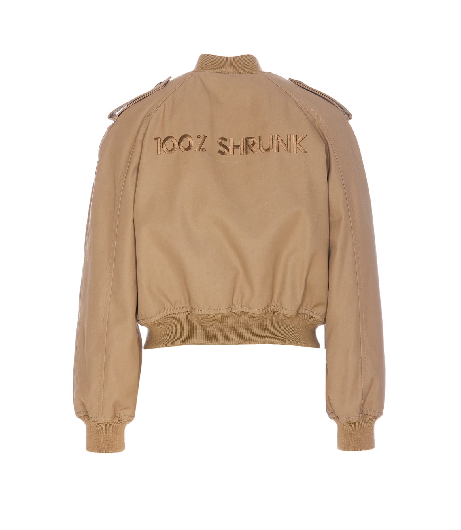 Shop Moschino Logo Jacket In Beige