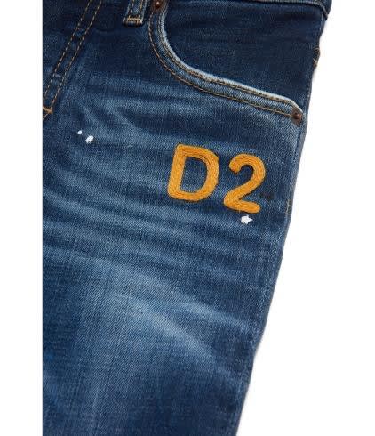 Shop Dsquared2 Straight Jeans With Print In Blue