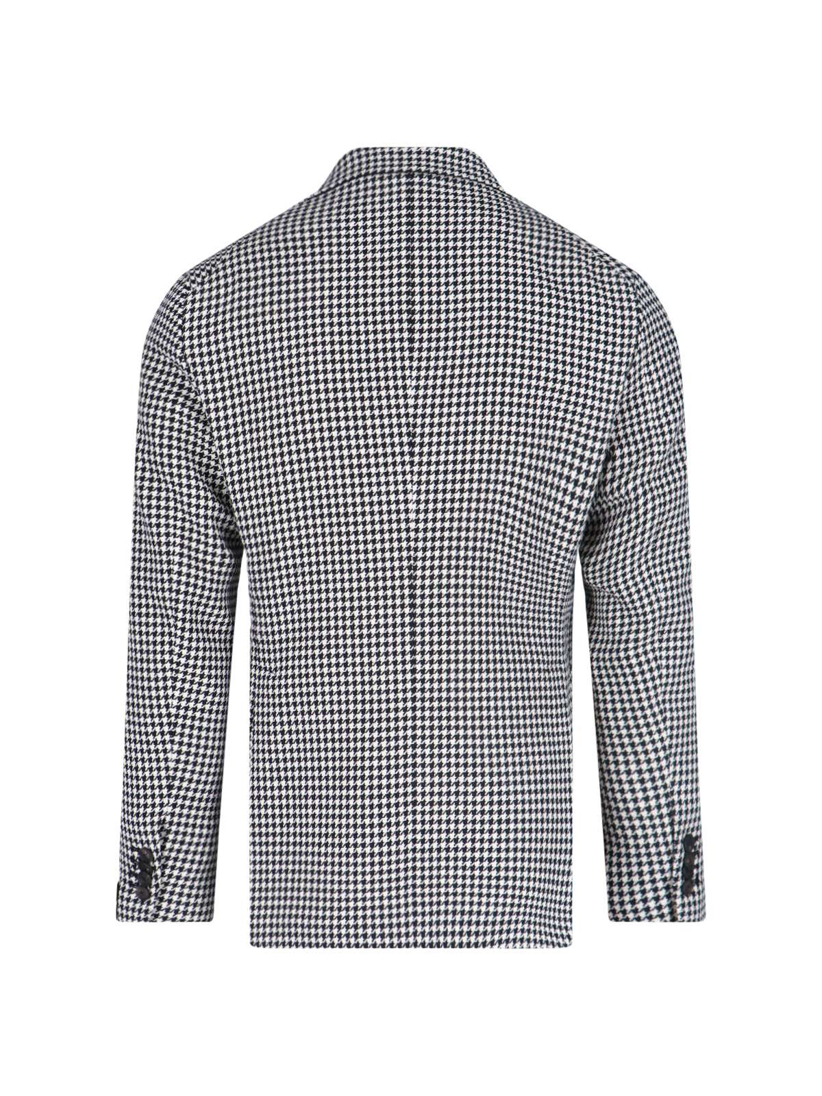 Tagliatore Houndstooth Blazer Long Sleeves In White